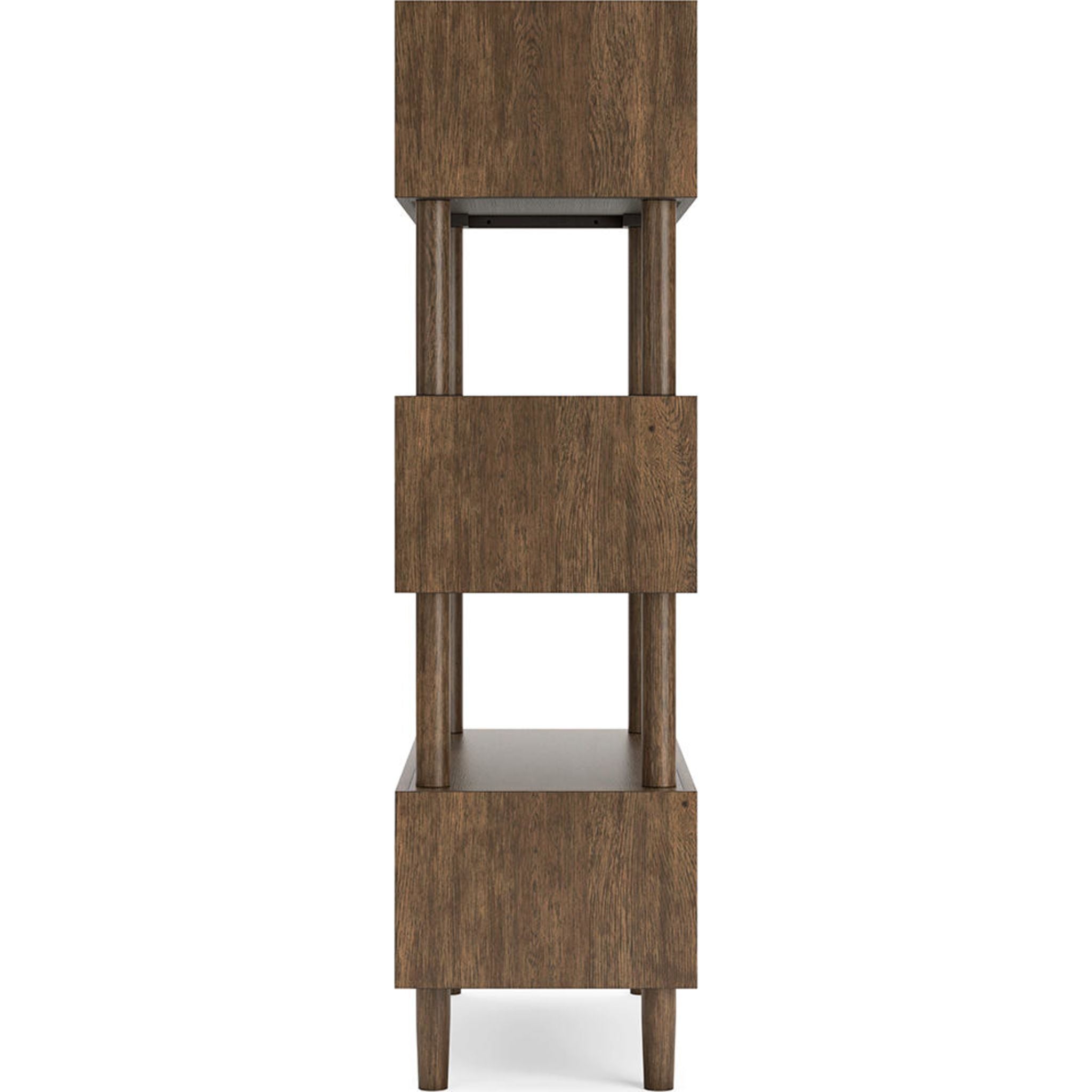Austanny 5-Tier Wooden Bookcase - Warm Brown Bookshelf for Living Room, Bedroom & Office - Stylish Storage Solution for Books, Decor & Essentials