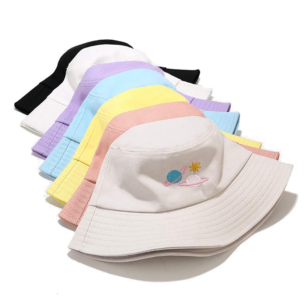 KEKY Summer Beige Print Bucket Hat for Women & Men - Pineapple Banana Beach Hat, Foldable Sun Hat for Fishing, Outdoor, Travel & Casual Wear