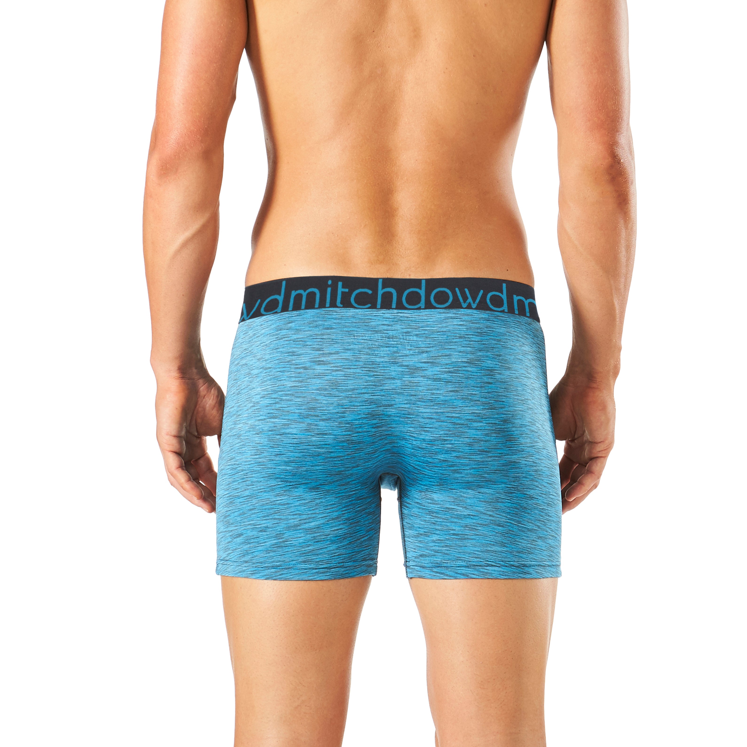 Men's Heather Blue Active Long Leg Trunk - Comfortable Everyday Underwear for Workout, Sports & Casual Wear