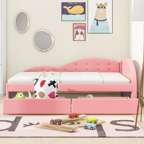 Pink With 2 Storage Drawers