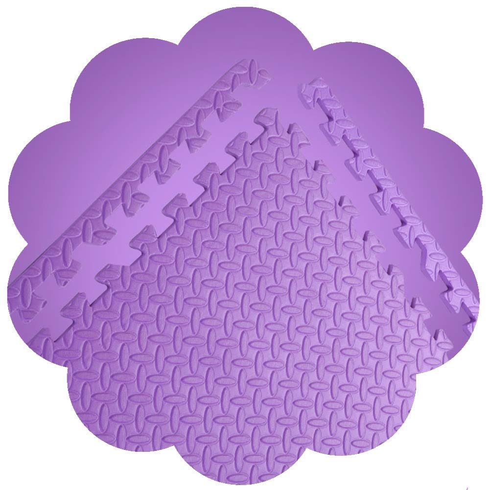 Non-Toxic Interlocking Foam Play Mats for Kids - 12-Piece Purple Puzzle Floor Tiles (60x60x1.2cm) - Safe Baby Crawling Mat, Toddler Playroom Flooring, Nursery & Living Room Soft Play Area