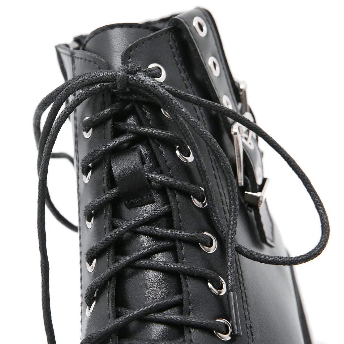 Caradise Women's Gothic Platform Combat Boots - Punk Chunky Heel Lace-Up Ankle Booties for Women | Perfect for Halloween, Cosplay, Concerts & Alternative Fashion Outfits
