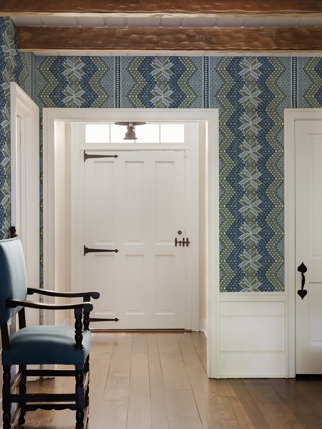 Nathan Turner Blue Army Northstar Blanket Wallpaper - Premium Peel and Stick Wallpaper for Bedroom, Nursery & Home Decor