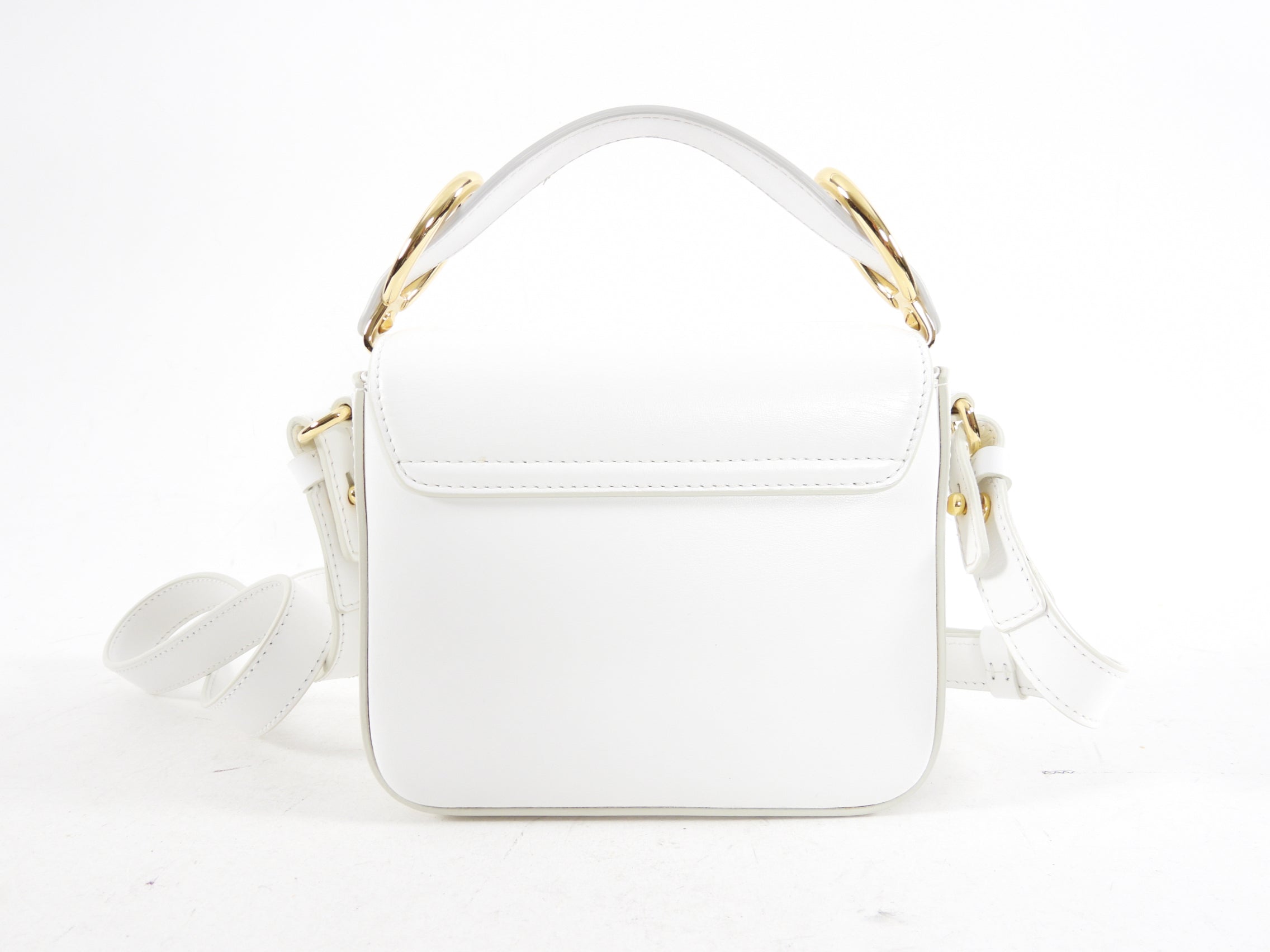Chloe Mini C Crossbody Bag for Women - Small White Leather Shoulder Purse - Perfect for Everyday Use, Travel & Date Nights