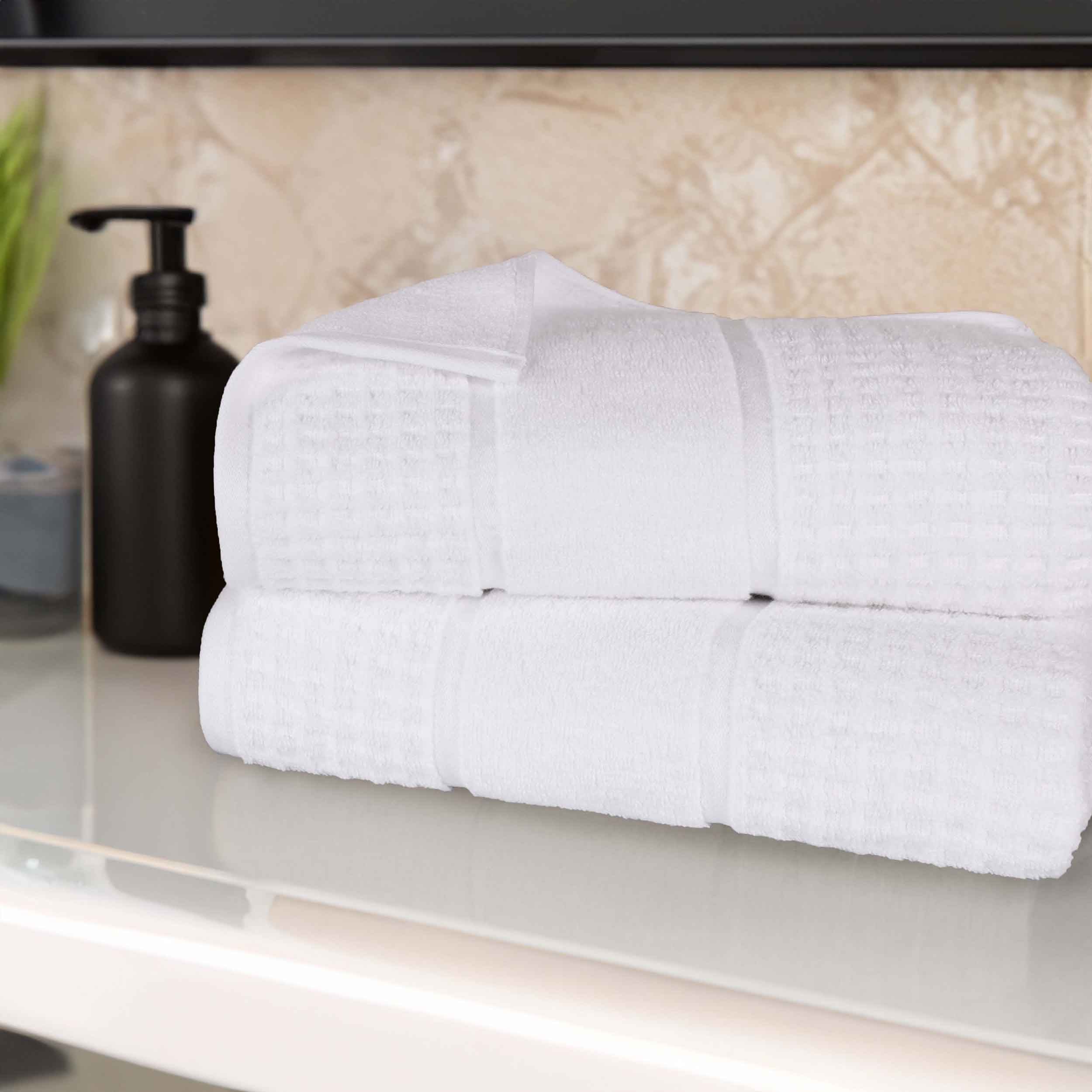 Premium Zero Twist Cotton Waffle Honeycomb Bath Towel Set of 2 - Ultra Soft & Highly Absorbent - Perfect for Spa, Bathroom & Luxury Home Use