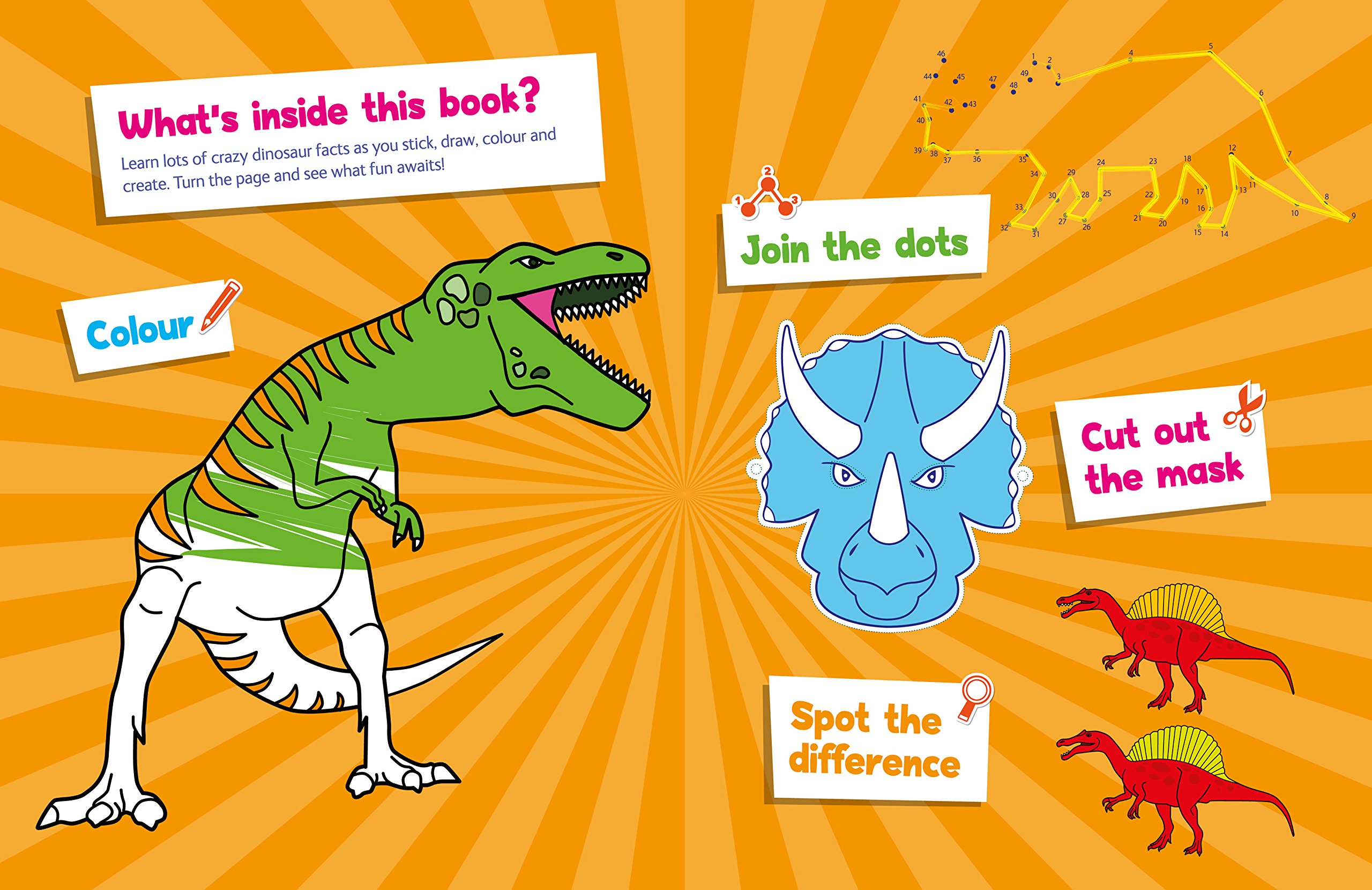 The Ultimate Bumper Dinosaur Activity Book: Stickers, Games, Dino-Doodling Fun for Kids - Perfect for Home, School, and Travel Adventures!