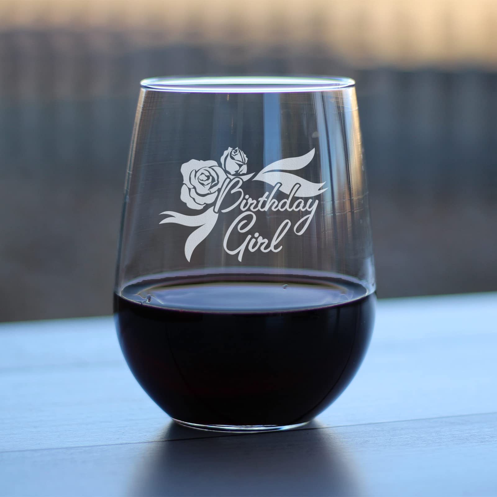Personalized Stemless Wine Glass for Women - 17oz Birthday Gift Idea with 'Birthday Girl' Design - Perfect for Bachelorette Parties, Bridal Showers & Girls Night Out