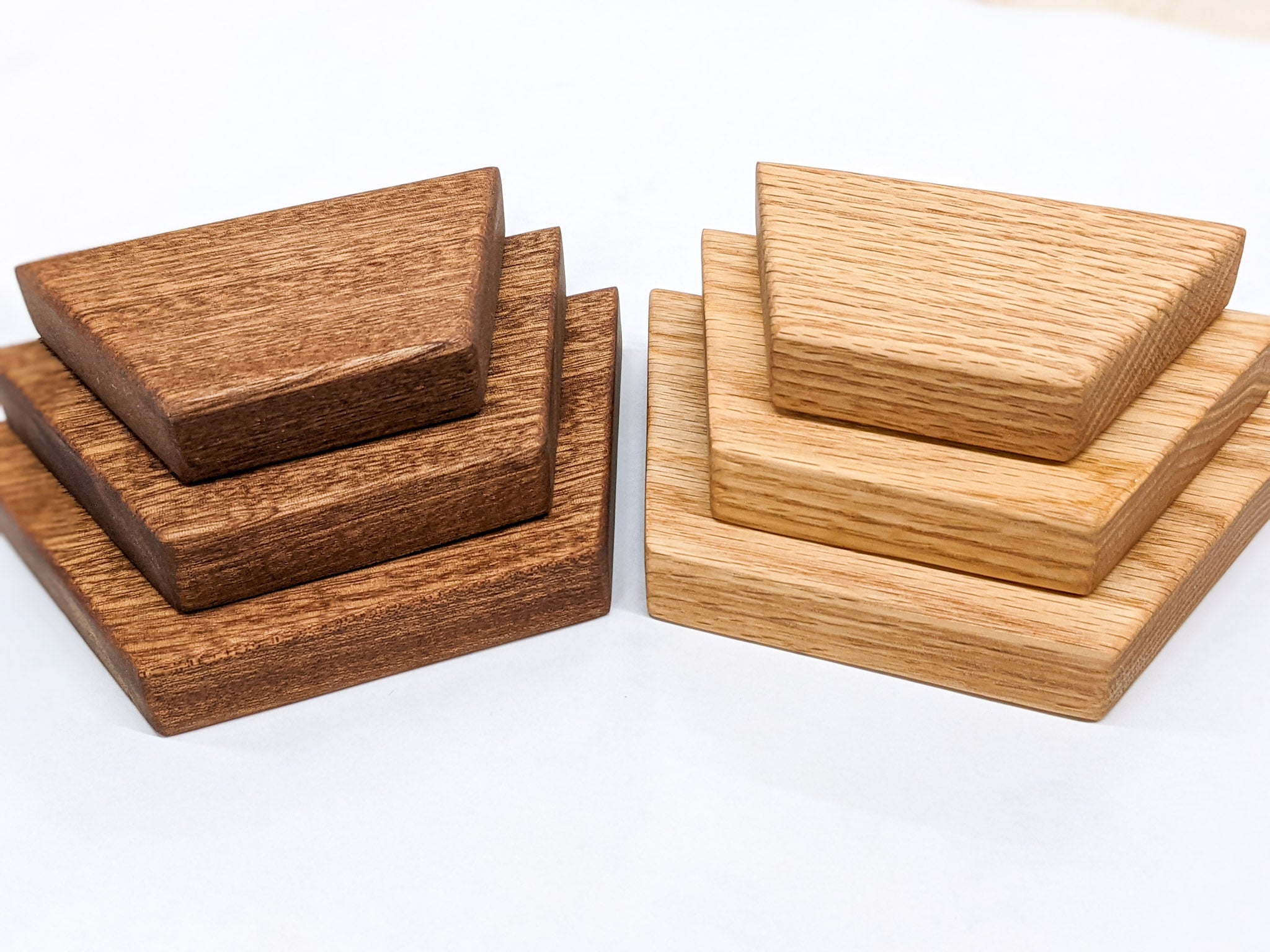 Stylish Mahogany Small Trapezoid Display Shelf - Perfect for Home Decor, Retail Stores & Office Organization