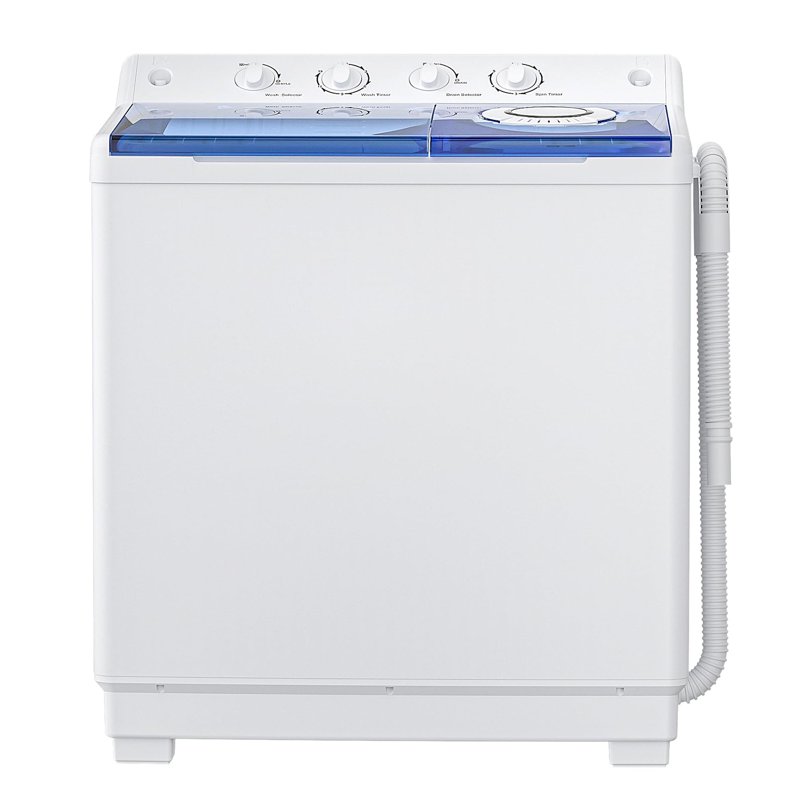 Zynkez 40Lbs Portable Twin Tub Washing Machine with Built-in Drain Pump - Semi-Automatic 24Lbs Washer & 16Lbs Spinner Combo for Small Spaces, Apartments, Dorms, RVs - Perfect for Travel, Camping & Off-Grid Living