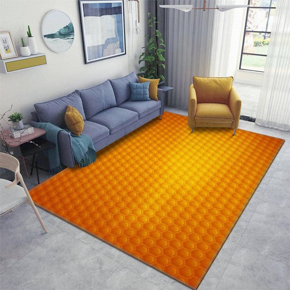 **Honeycomb Non-Slip Washable Indoor/Outdoor Rug – Non-Toxic Kids Playmat for Living Room, Bedroom, Playroom – Perfect for Home Decor, Bee-Themed Nursery, and Pet-Friendly Spaces**