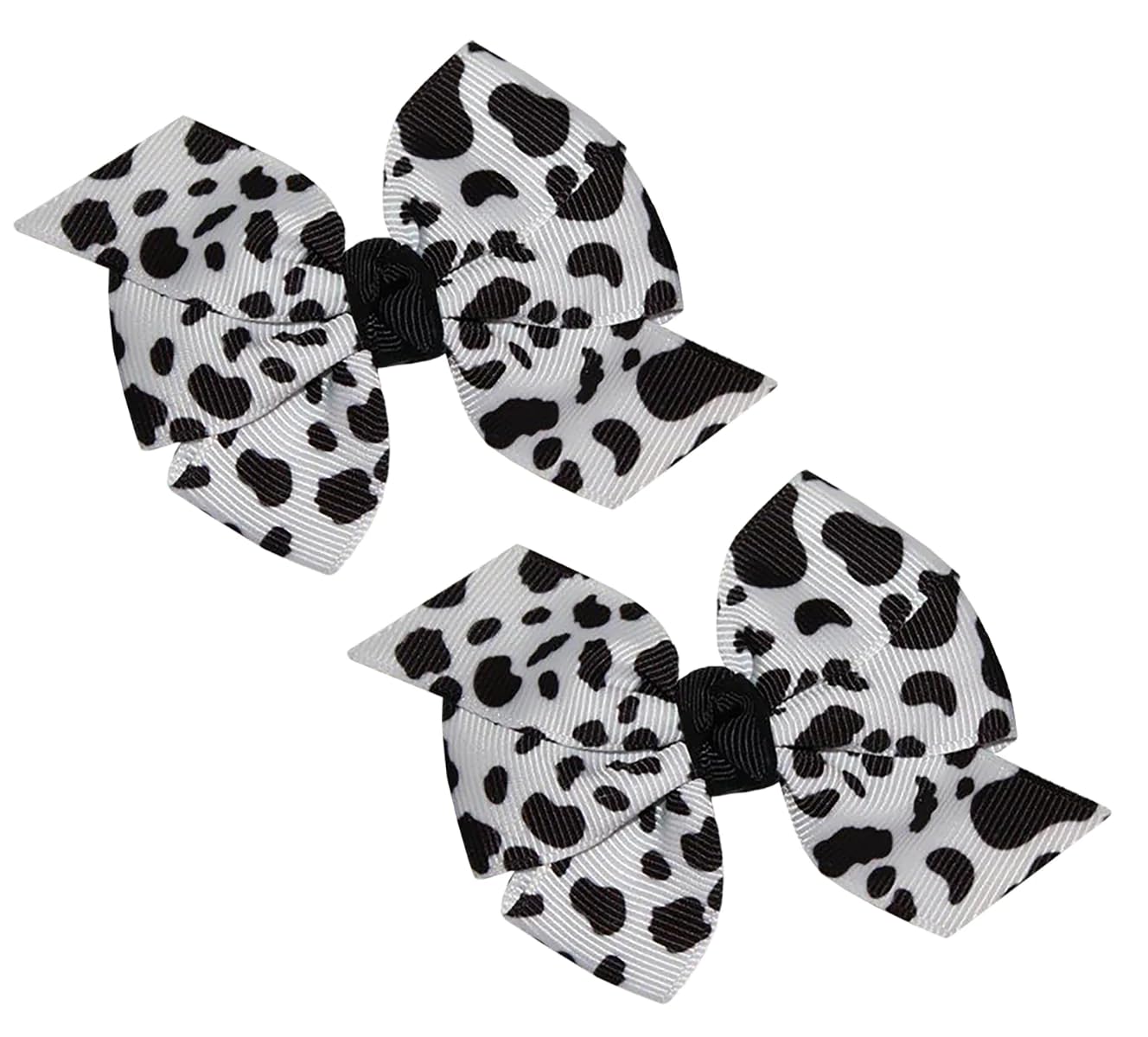 WD2U Baby Girls 2-Piece Farm Girl Holstein Cow Hair Bows with 3