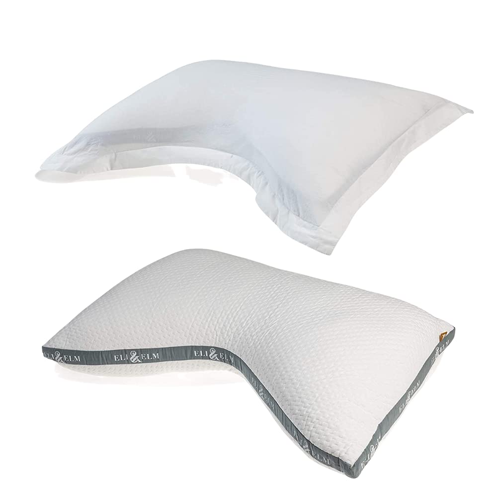Best Ergonomic Side Sleeper Pillow for Neck Pain Relief - Cooling Latex Pillow with Breathable Cover & U-Shape Contour Design - Queen Size Bed Pillow for Side Sleepers (Includes Pillow & Case) - Perfect for Back Pain Relief, Shoulder Support & Better Sleep Posture