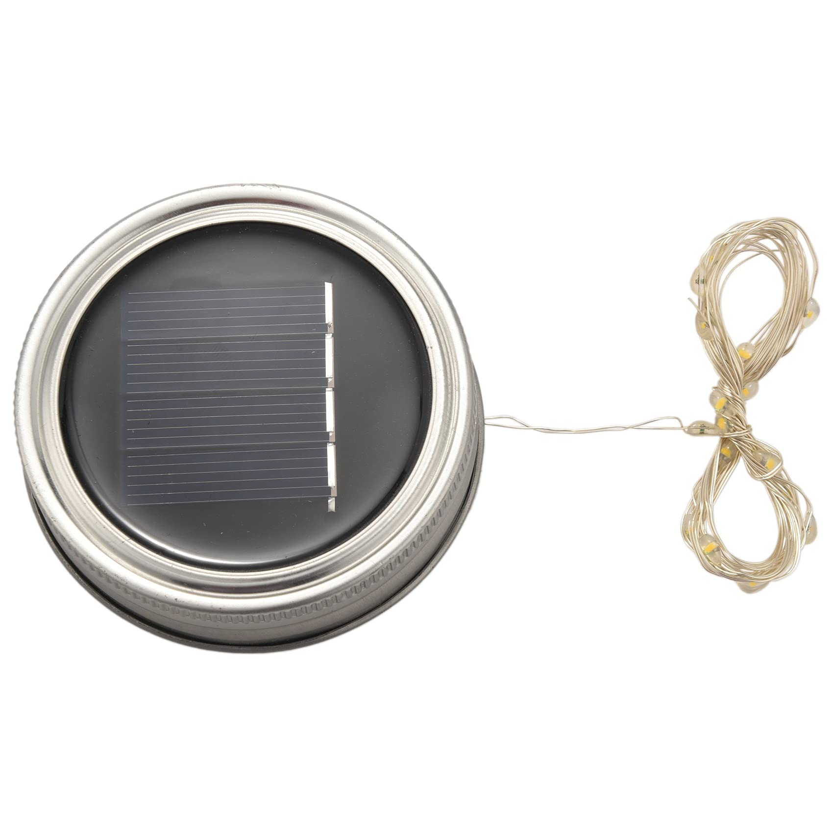 HAYLEY Solar Mason Jar Lid Lights - 6 Pack 20 LED String Fairy Lights with 6 Hangers for Outdoor Decor (Jars Not Included) | Perfect for Garden, Patio, Wedding & Backyard Lighting