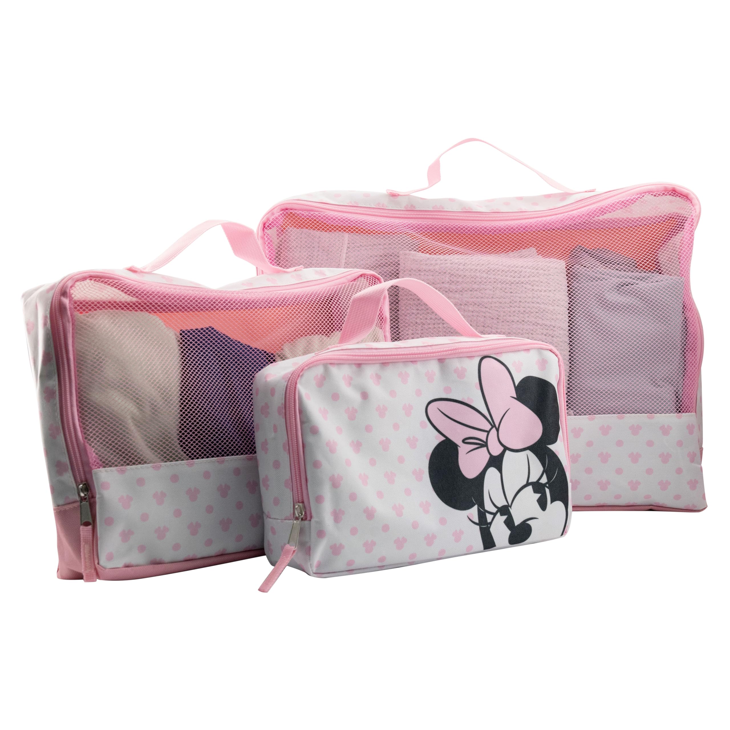 Minnie Mouse Travel Packing Cubes Set - 4-Piece Luggage Organizer for Kids & Adults | Disney Minnie Mouse Travel Accessories for Suitcase & Carry-On | Perfect for Family Vacations, Weekend Trips & Business Travel