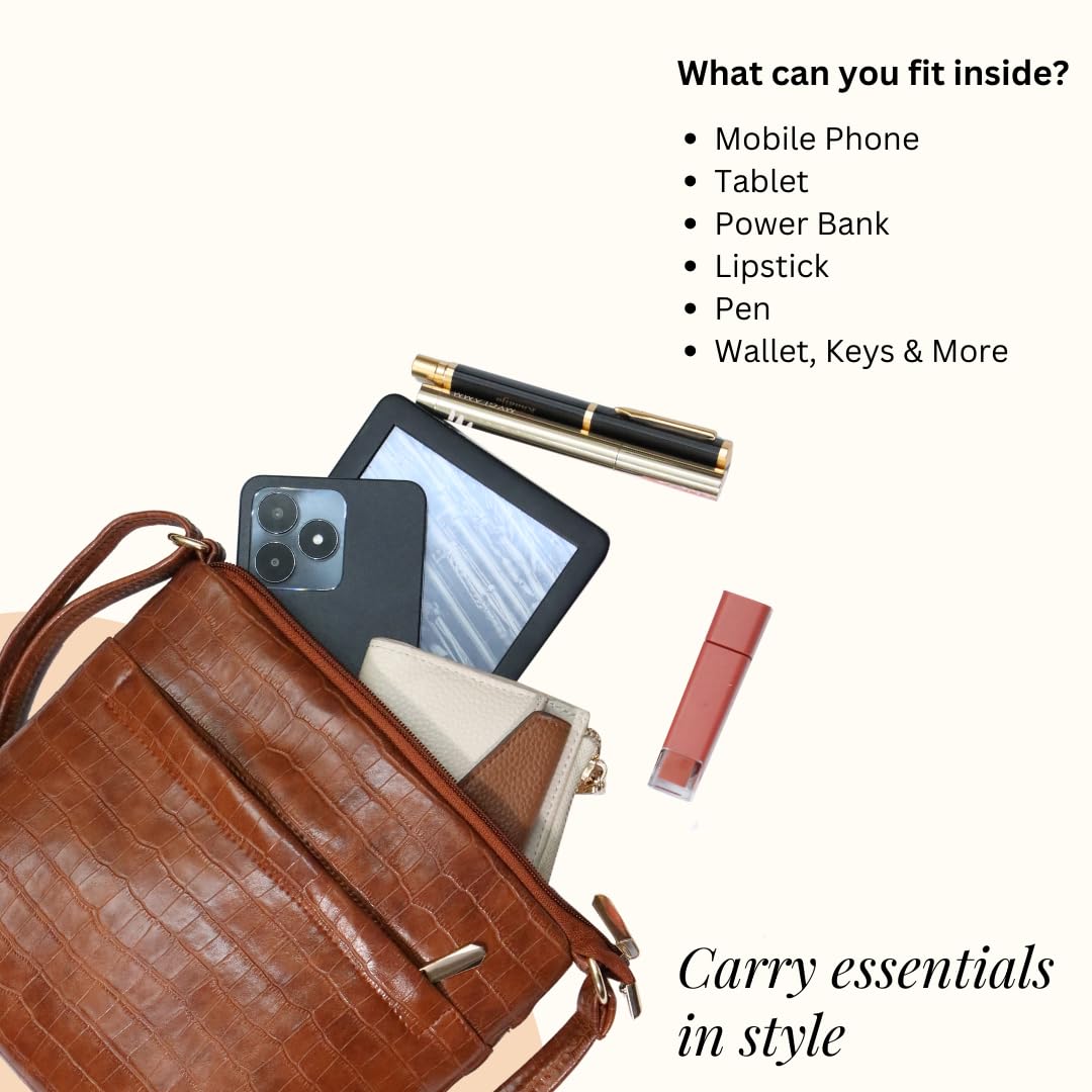 Stylish Women's Sling Bag with Multiple Pockets - Fashionable Crossbody Purse for Everyday Use, Travel & Work | Perfect Gift for Her