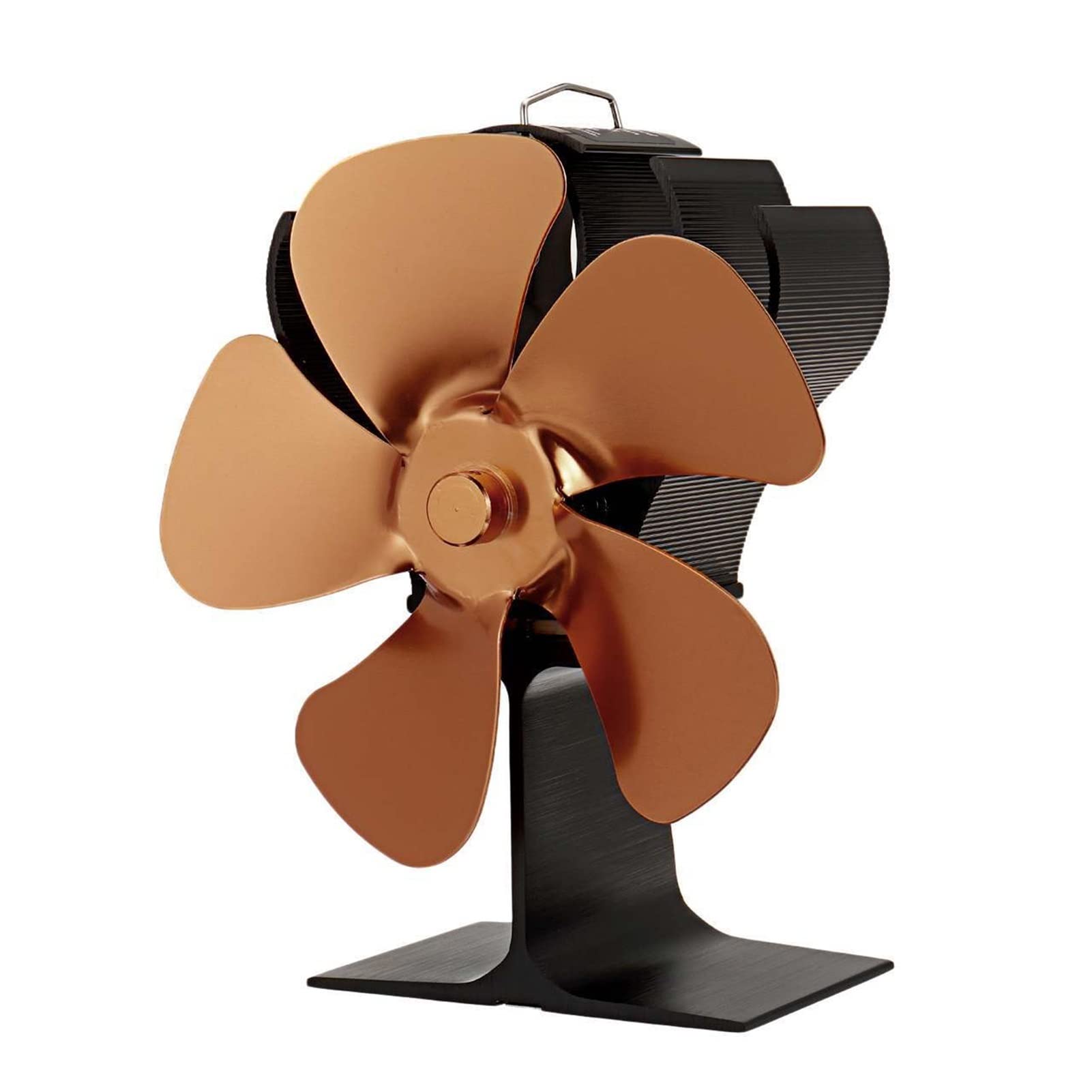 Eco-Friendly 5-Blade Heat Powered Fireplace Fan - Black & Bronze Stove Fan for Wood Burner, Efficient & Quiet Heat Distribution, Perfect for Home Fireplace Accessories - Ideal for Living Rooms, Bedrooms & Cozy Spaces