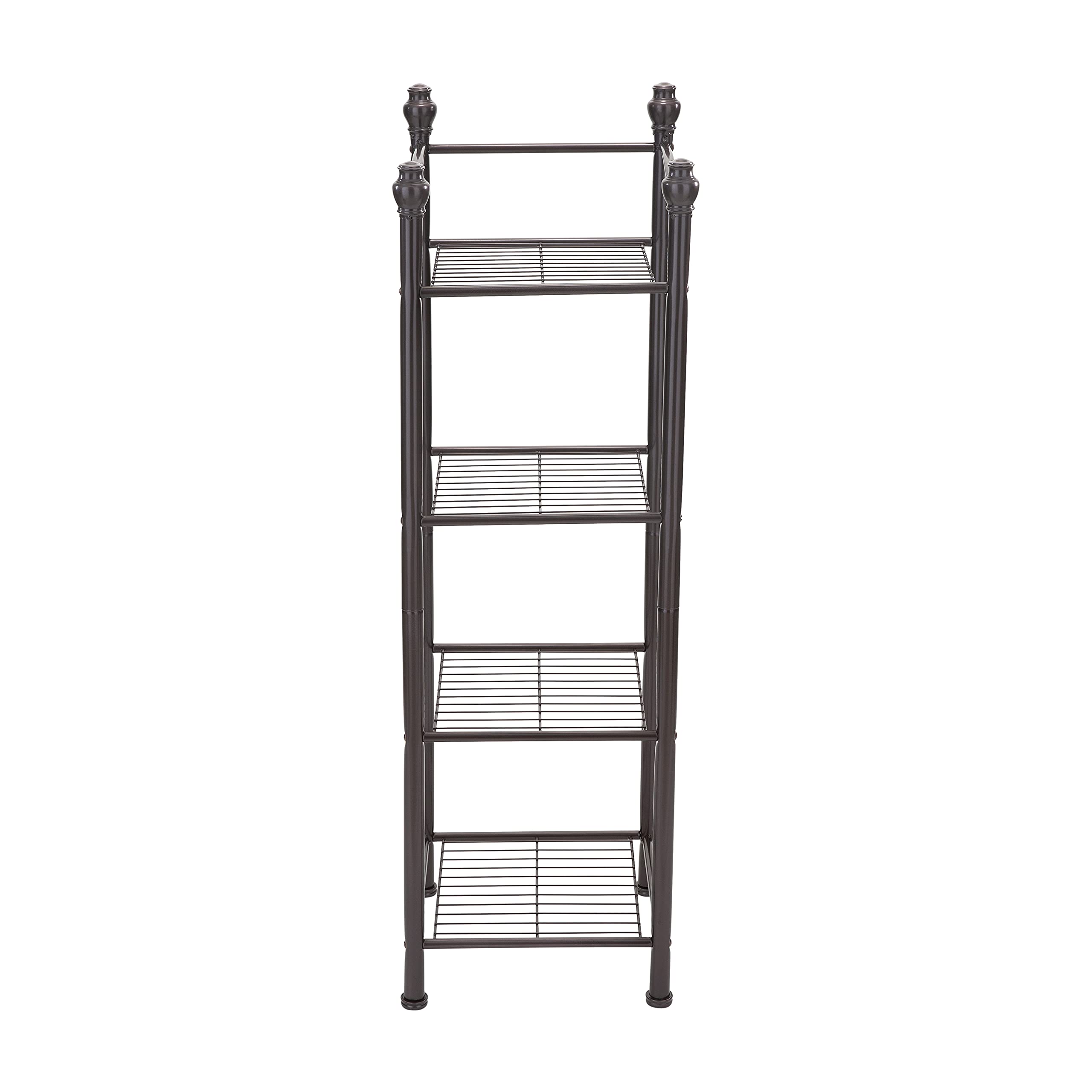 4-Tier Belgium Shelf Tower - Space Saving Bathroom Organizer for Towels & Toiletries | Oil Rubbed Bronze Finish | Easy Assembly | Perfect for Small Bathrooms, Laundry Rooms & Closet Storage