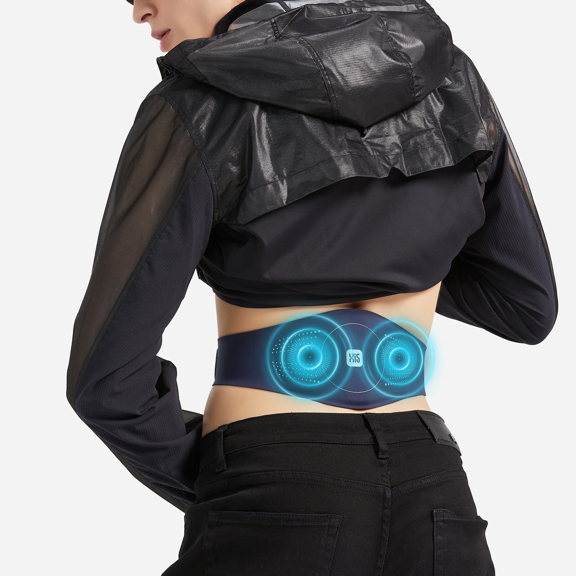 D1 Portable TENS Heating Pad with Massage - Heated Belt for Lower Back Pain Relief, Tens Pulse Vibration Therapy - Perfect for Home, Office & Travel Use