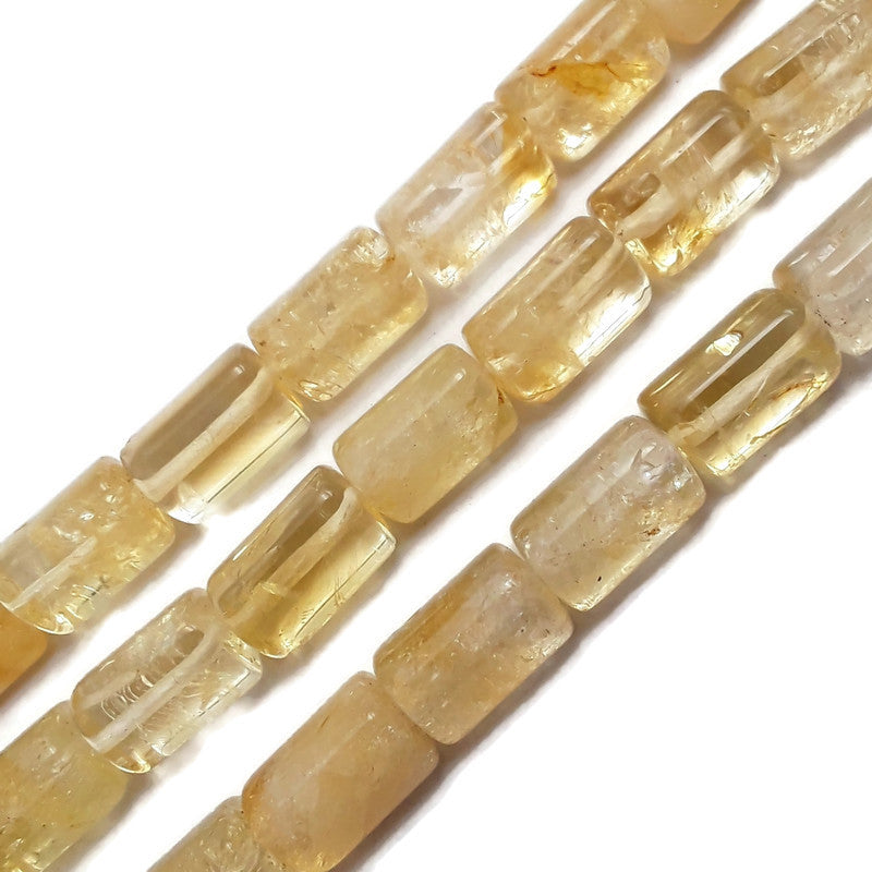 Natural Citrine Smooth Triangle Tube Beads 10x15mm - 15.5 Inch Strand for Jewelry Making, DIY Bracelets & Necklaces - Healing Crystal Beads for Positive Energy & Creativity
