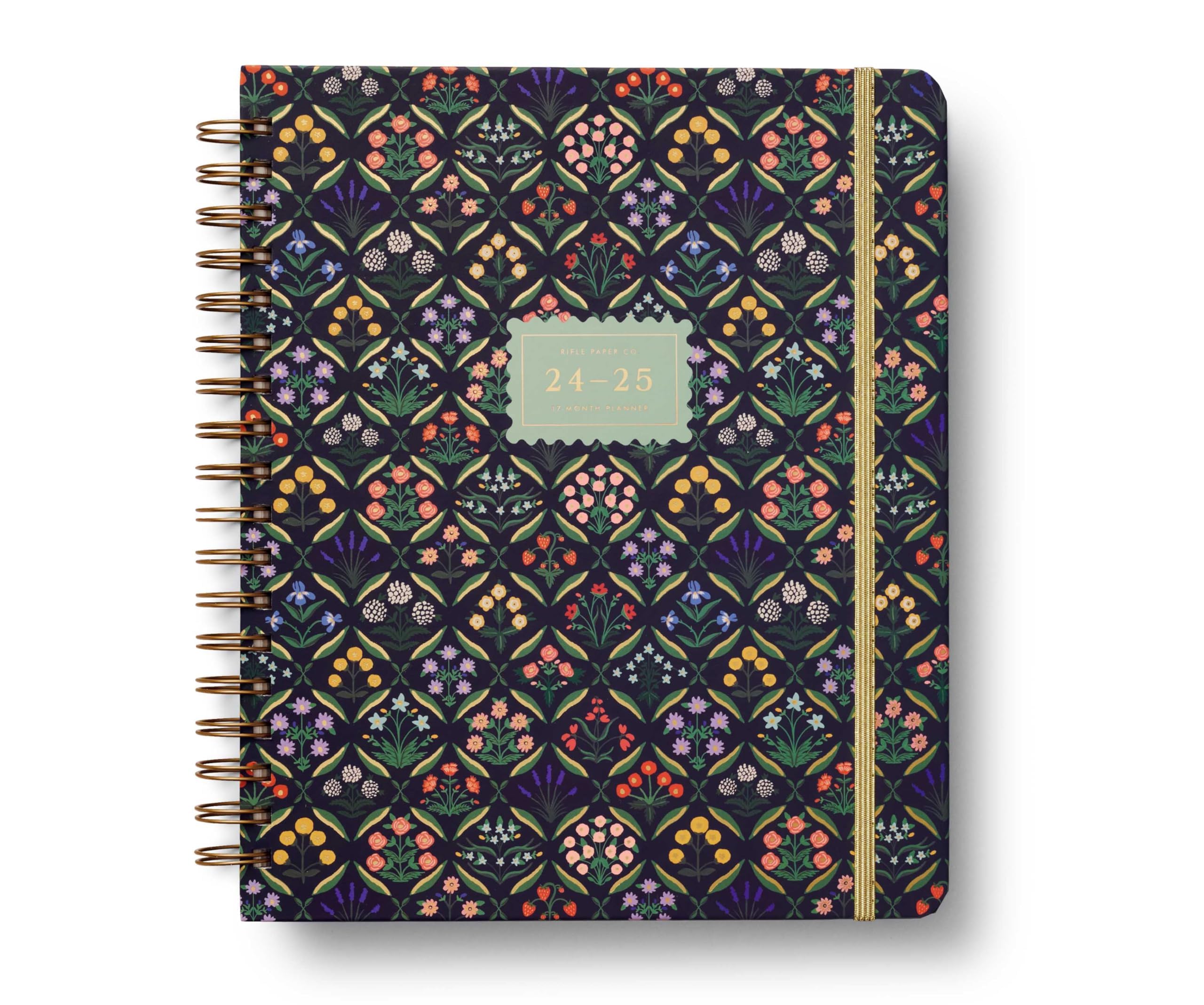 RIFLE PAPER CO. 2025 17-Month Academic Planner - Hardcover Spiral Bound with Weekly & Monthly Pages, Inspirational Quotes, Sticker Sheets & Pocket Folder (10