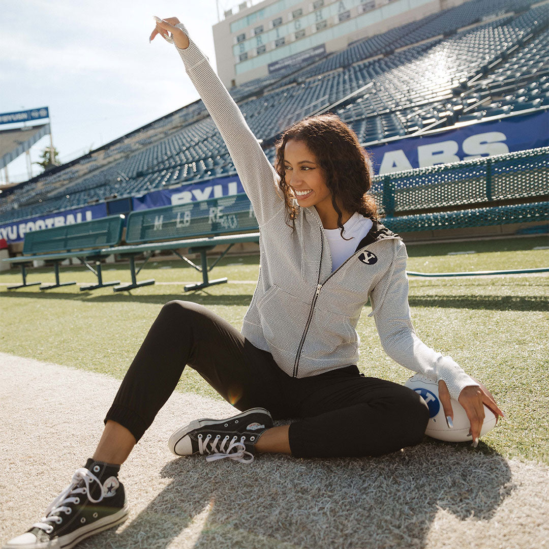 BYU Albion Honeycomb Zip Up Hoodie - Men's & Women's Pullover Sweatshirt for College Fans & Casual Wear