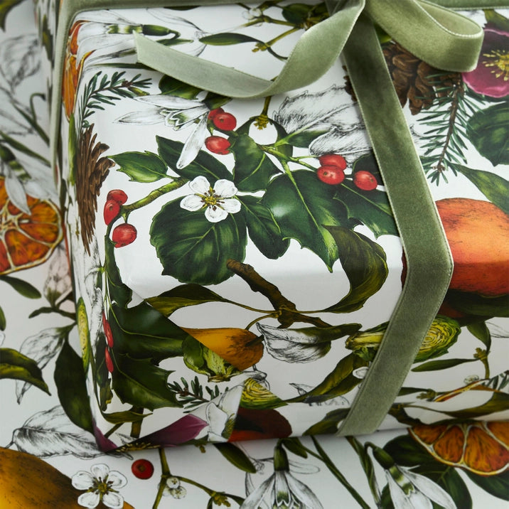 Festive Holiday Wrapping Paper - The Botanist Archive Collection | Elegant Botanical Design for Christmas Gifts, Party Decor & Special Occasion Presents