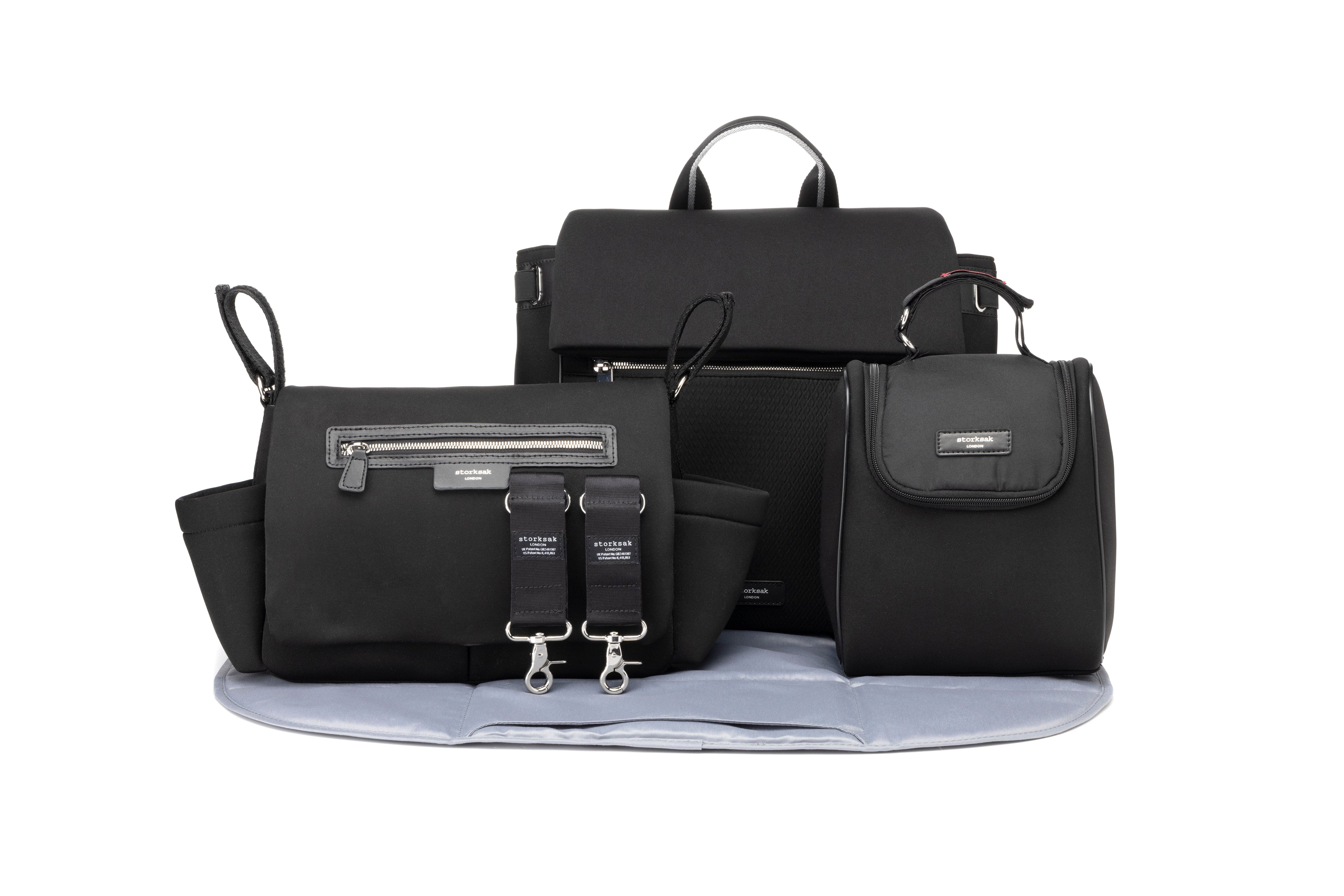 Storksak St James Scuba Changing Bag - Waterproof Diaper Bag for Moms, Baby Essentials Organizer with Insulated Bottle Pockets - Perfect for Travel, Daycare & On-the-Go Parenting