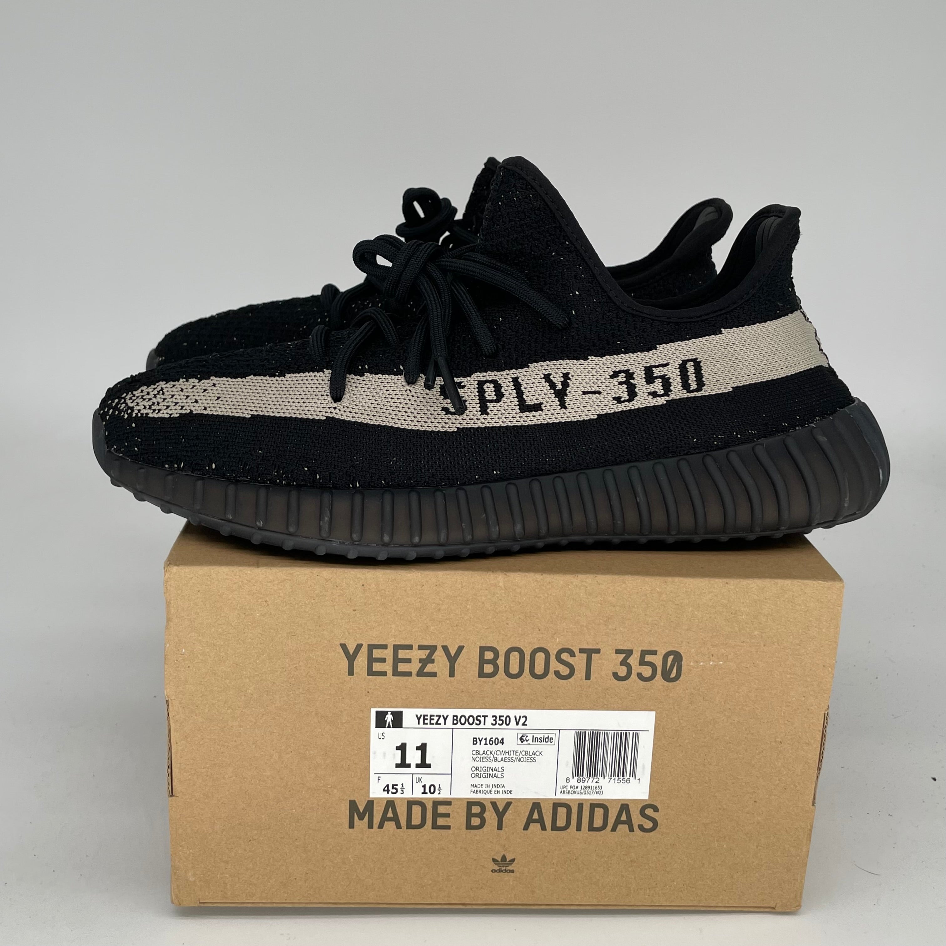 Adidas Yeezy Boost 350 V2 Core Black/White - Men's Size 11 Sneakers (BY1604) | Running Shoes, Casual Wear & Street Style Fashion