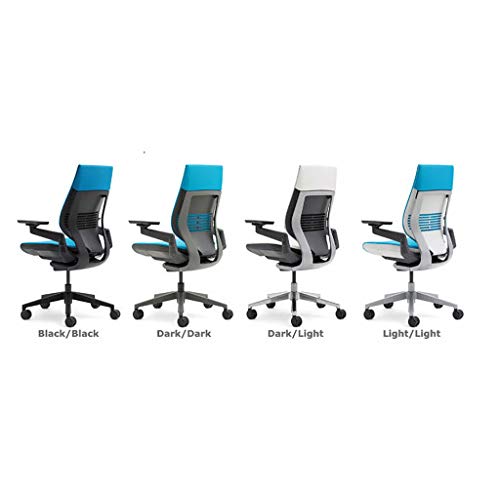 Steelcase Gesture Ergonomic Office Chair with Cogent Connect Royal Blue Fabric - Adjustable Lumbar Support, Shell Back Design, Light Frame & Polished Aluminum Base - Perfect for Home Office, Gaming, and Workspaces