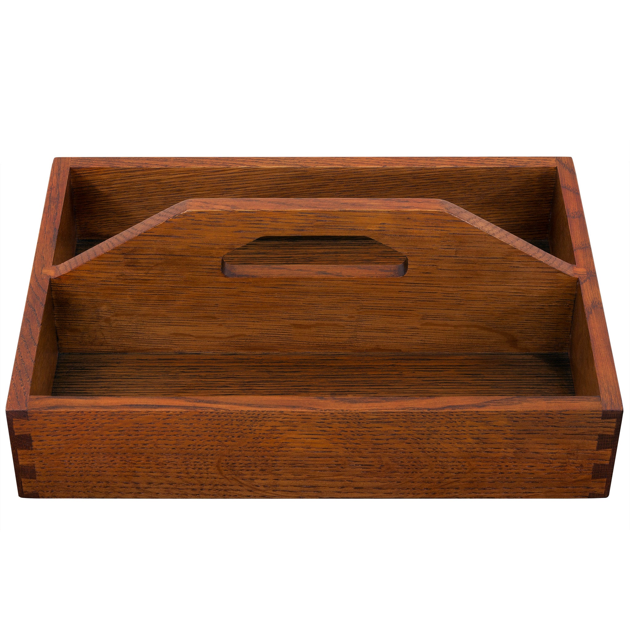 Mission Oak Caddy - Premium Wooden Storage Organizer for Kitchen, Bathroom, or Office - Perfect for Utensils, Towels, and Office Supplies