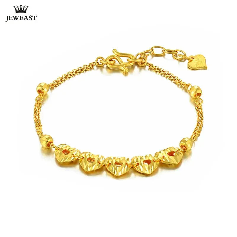 24K Pure Gold Bracelet 999 Solid Gold Bangle for Women - Romantic Heart Design, Classic & Trendy Jewelry Gift for Anniversary, Valentine's Day, Birthday & Party Wear (2023 New Collection)