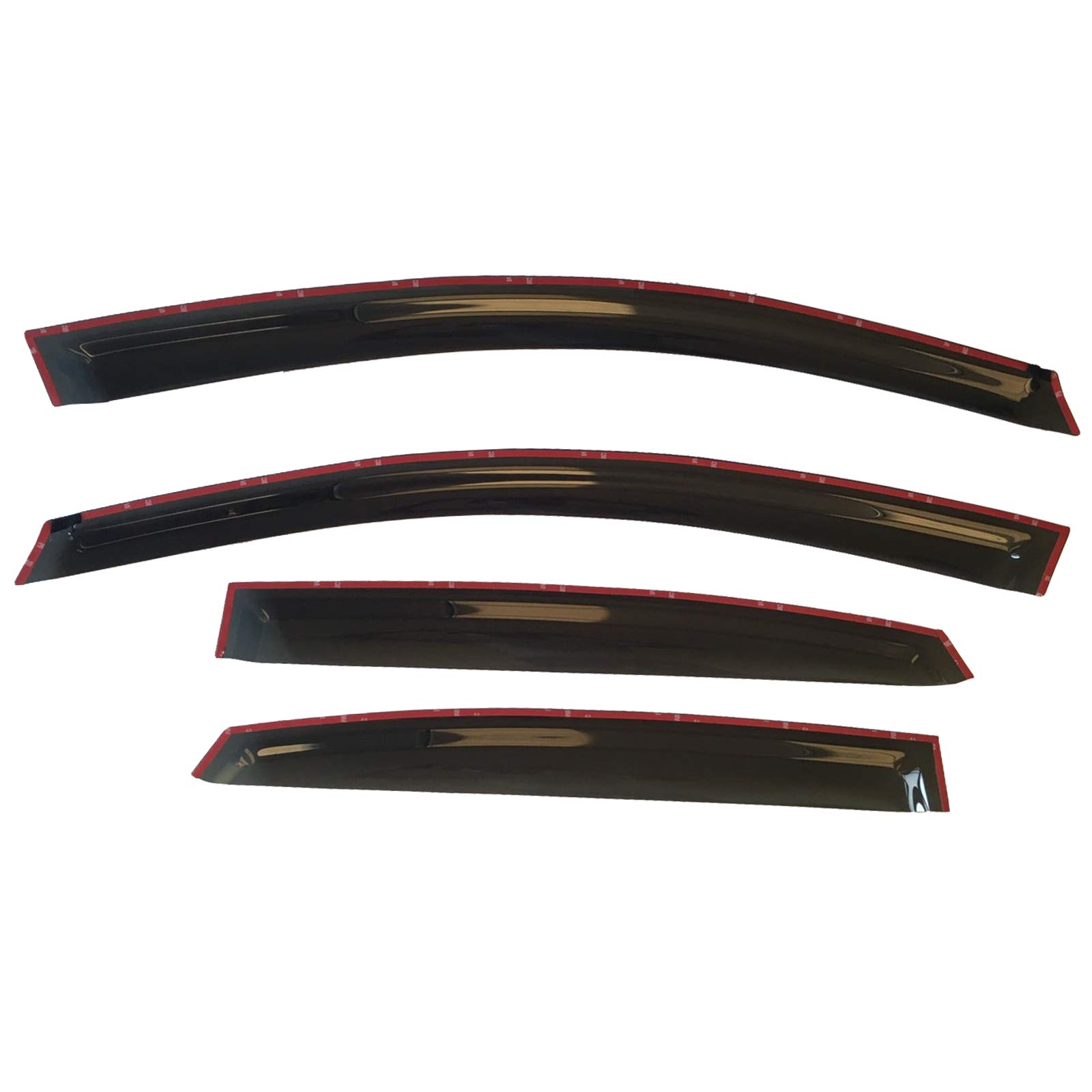 2013-2019 Nissan Sentra Side Window Deflectors - Smoke Tinted Tape-On Rain Guards & Vent Shades for S/SV/SR Models (2014-2018) | Reduce Wind Noise & Keep Rain Out While Driving