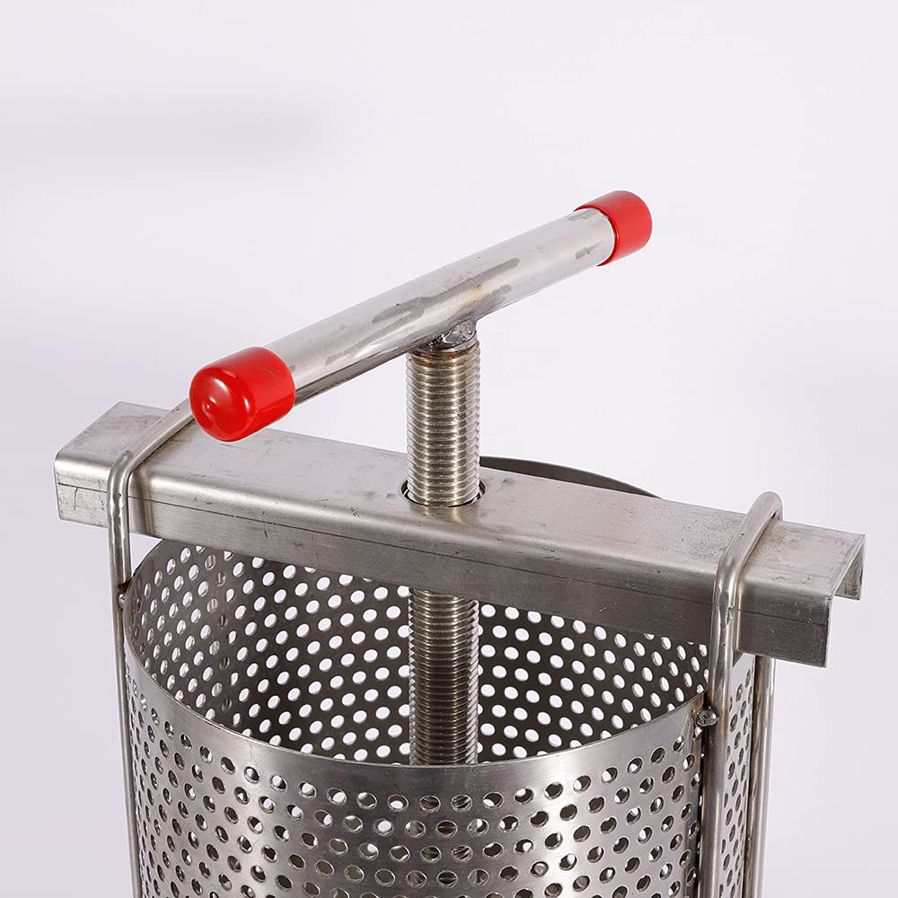 3.2 Gallon Fruit Wine Press - Manual Apple Cider & Honey Extractor for Beeswax, Juice Making - Perfect for Home Brewing, Winemaking & Natural Juice Extraction (Style 1)