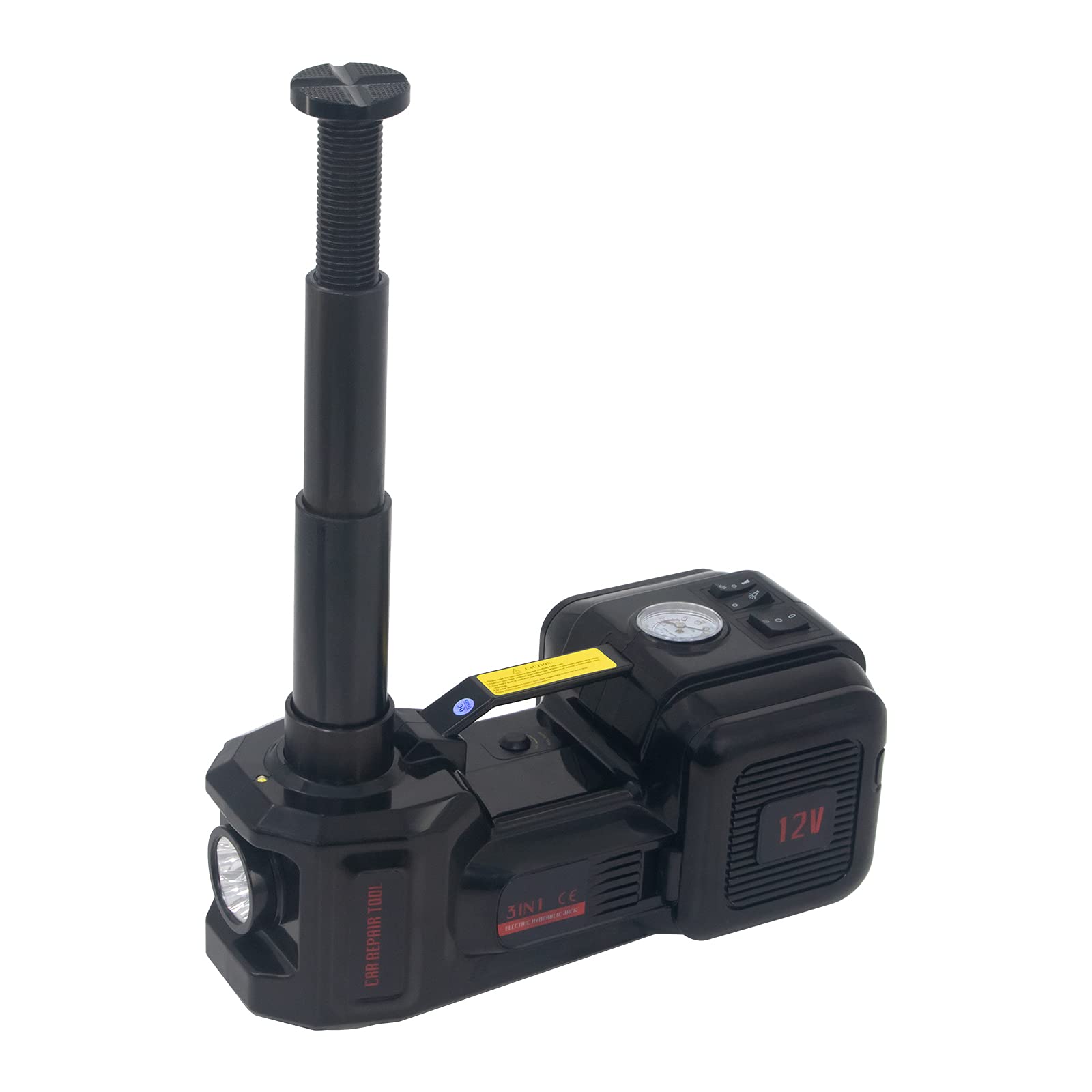 5 Ton 12V Electric Hydraulic Car Jack with Air Inflator - Portable Lifting Tool for SUV, Sedan, MPV (6.1-17.7 Inch Range) - Emergency Tire Changing & Roadside Repair Kit for Travel Safety