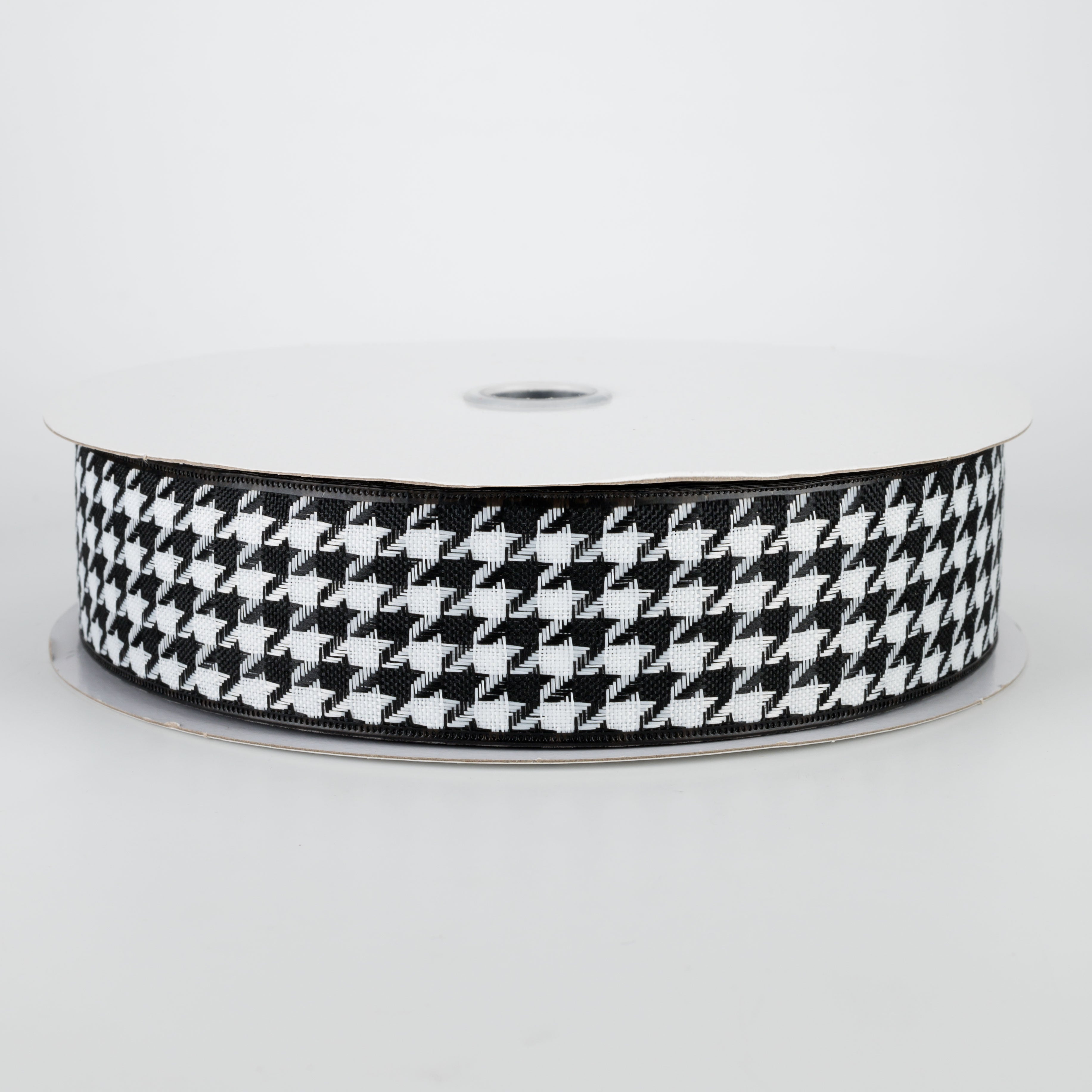1.5 Inch Large Houndstooth Ribbon - Black & White Grosgrain Ribbon (50 Yards) for Gift Wrapping, DIY Crafts, Hair Bows & Home Decor