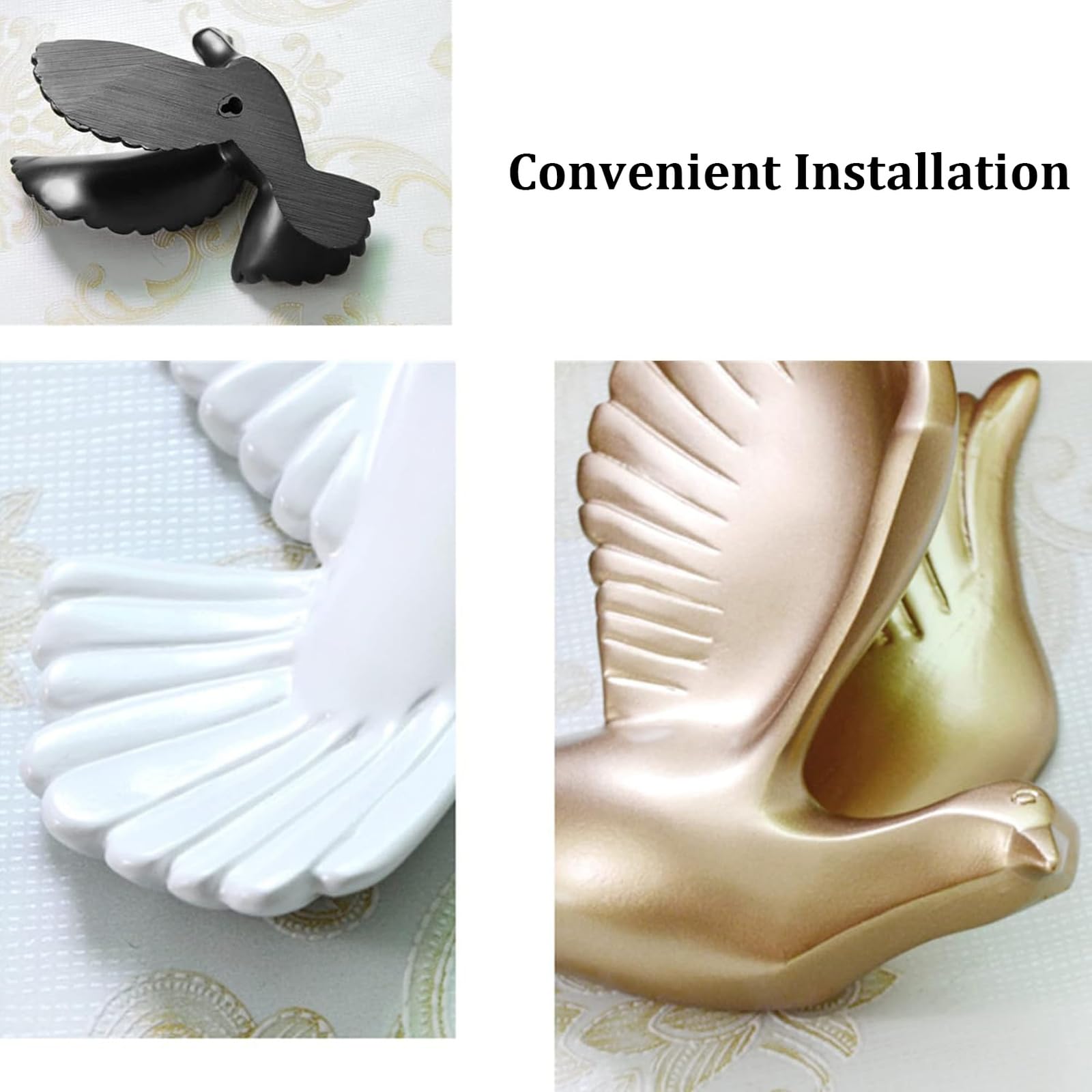 3D Floating Bird Wall Sculpture - Set of 6 White Resin Flying Birds Wall Art Decor for Home, Bedroom, Office & Garden - Perfect for Modern Interior Design & Nature-Inspired Spaces