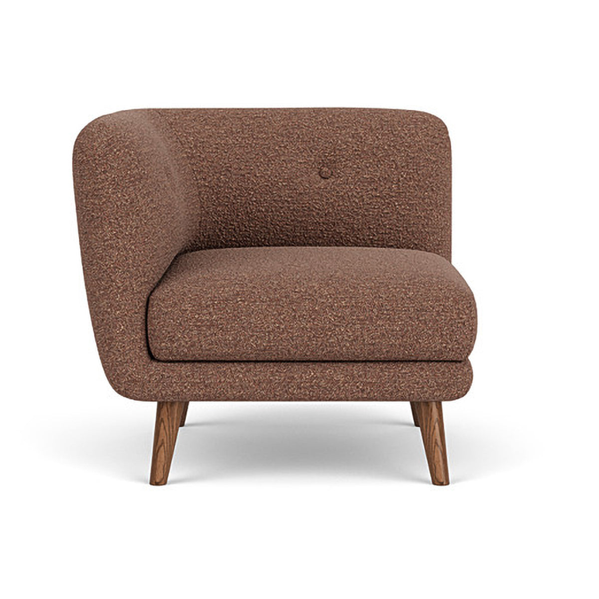 Alfred Boucle Left 1 Seater Modular Sofa - Modern Accent Chair for Living Room, Bedroom & Office - Comfortable Small Space Furniture