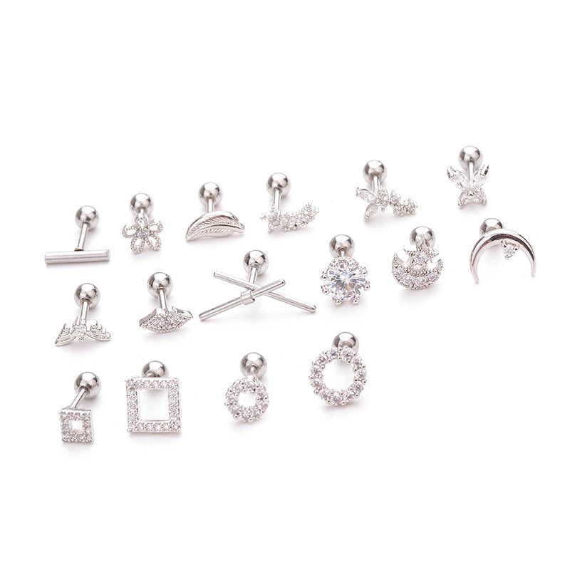 16G Cartilage Butterfly Helix Conch Stud Earrings - Stainless Steel Body Jewelry for Women | HSPJ1919 | Perfect for Piercing, Daily Wear & Special Occasions