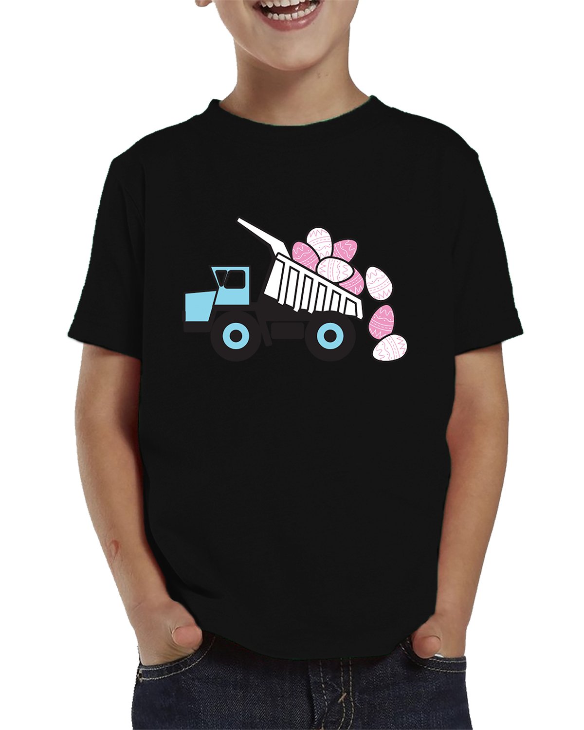 SpiritForged Apparel Easter Dump Truck Graphic Toddler T-Shirt - Cute Holiday Outfit for Boys & Girls