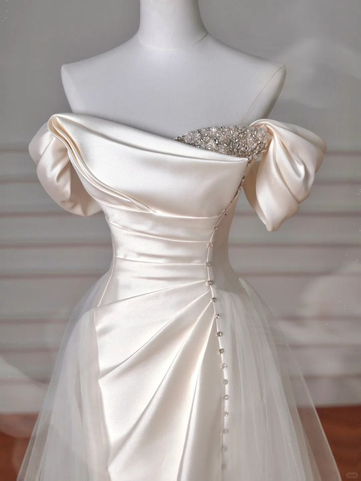 Elegant Off The Shoulder Satin Beaded Mermaid Evening Dress J6728 - Perfect for Prom, Wedding Guest & Formal Events