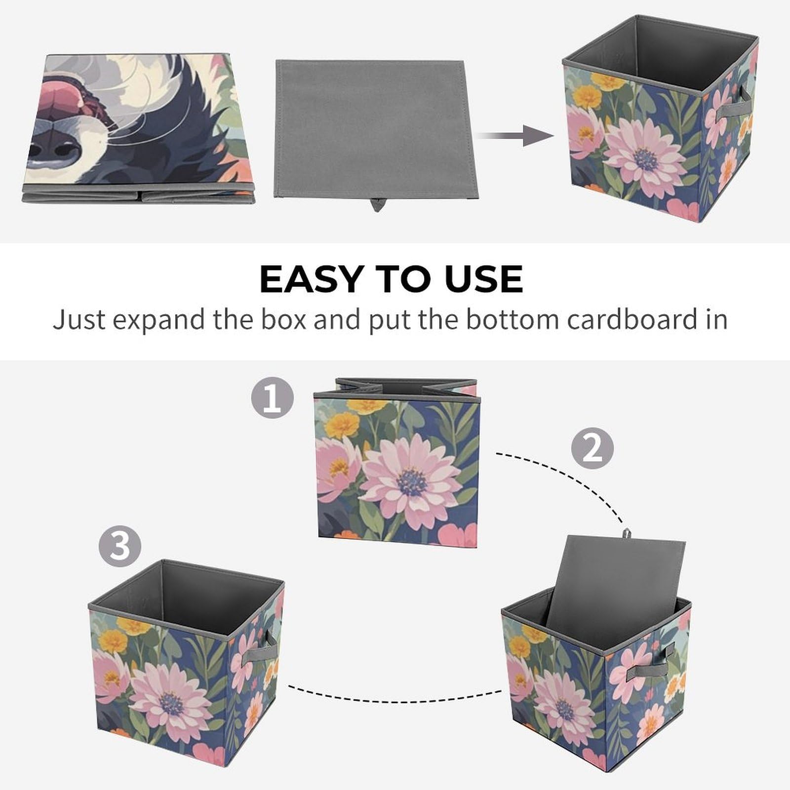 Large Collapsible Storage Bins with Handles - 10.6