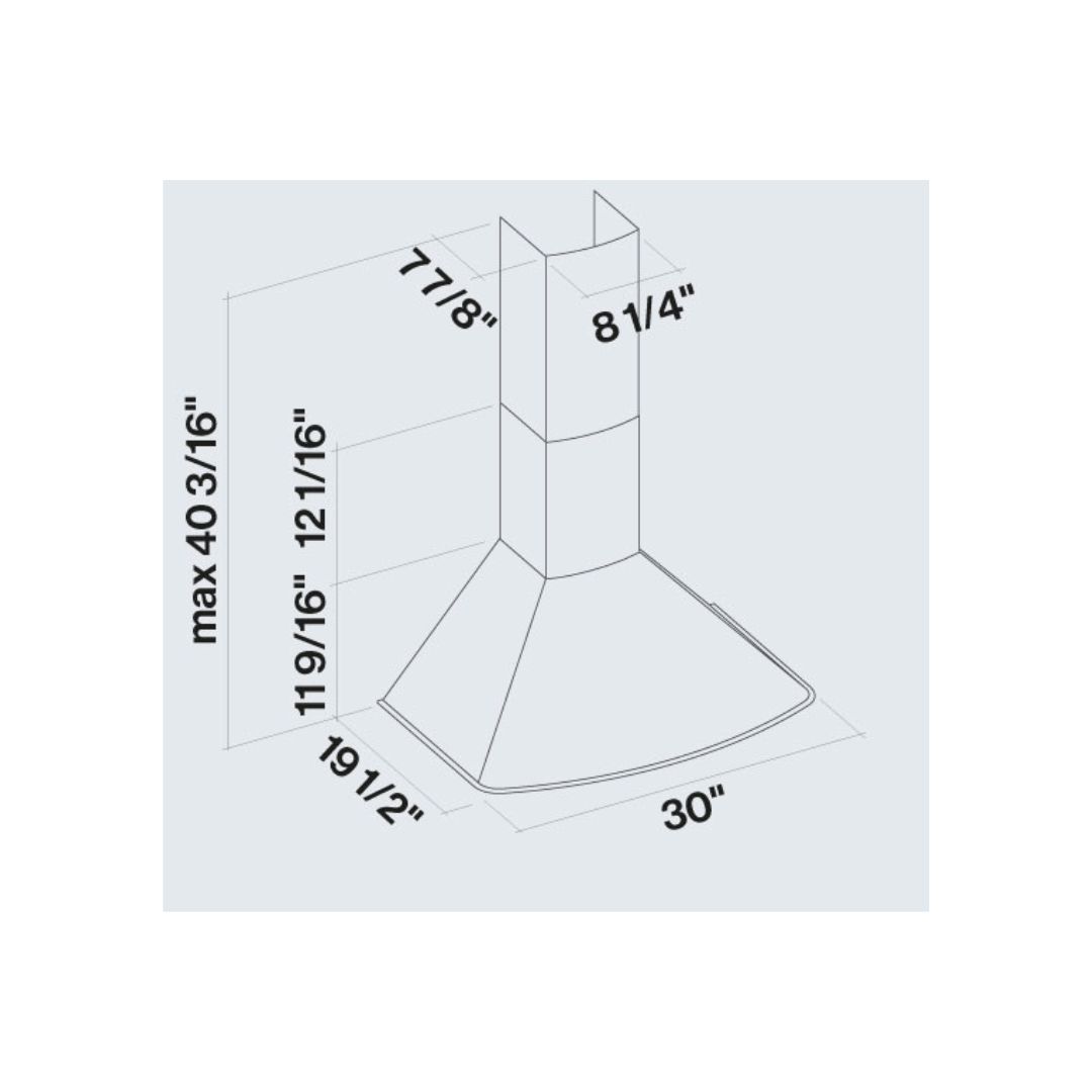 Falmec Afrodite 600 CFM Stainless Steel Wall Mount Range Hood - 30