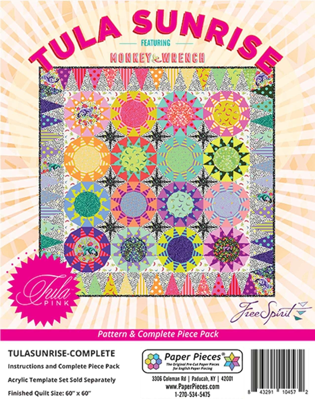 Tula Pink Sunrise Complete Paper Piecing Pattern Pack - English Version | Quilting & Sewing Supplies for DIY Craft Projects