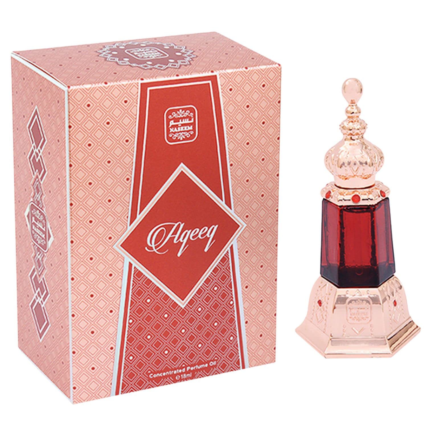 Naseem Aqeeq Perfume Oil - Floral Oud Scent, Alcohol-Free 0.0%, 18mL Roll-On for Women & Men | Perfect for Daily Wear, Special Occasions & Gift Giving