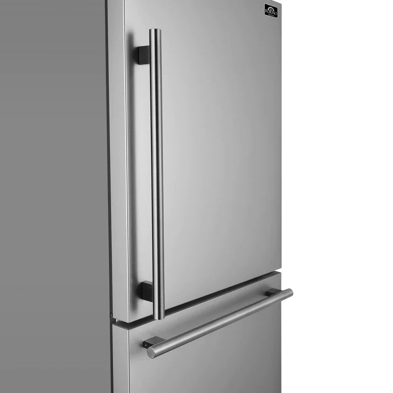 Forno Milano 31 Inch 17.2 cu.ft Bottom Freezer Refrigerator with Right Swing Door - Model FFFFD1785 | Energy Efficient Stainless Steel Kitchen Appliance for Home, Office, or Cafe Use