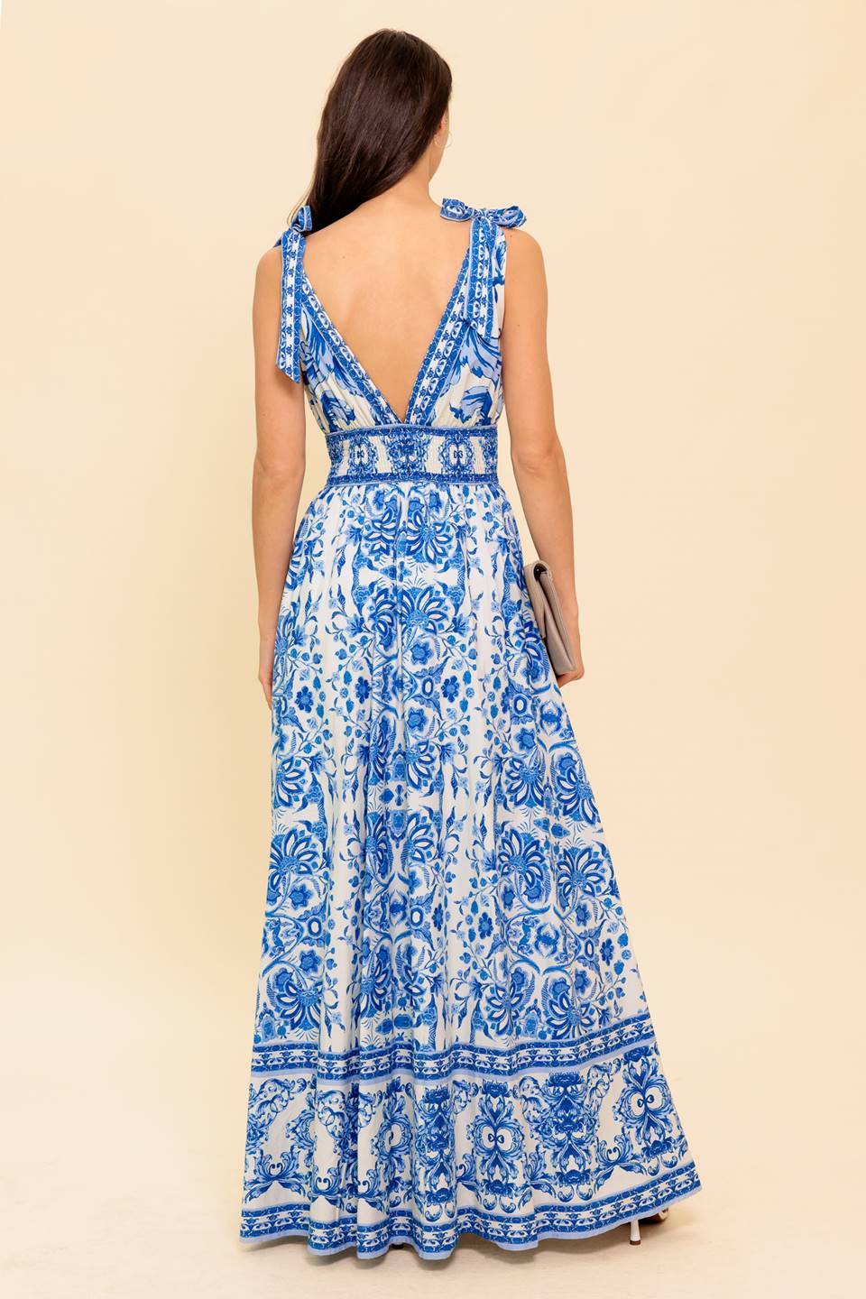 BY THE BAY Women's Maxi Dress - Flowy Blue Summer Beach Dress for Vacations, Parties & Casual Outings
