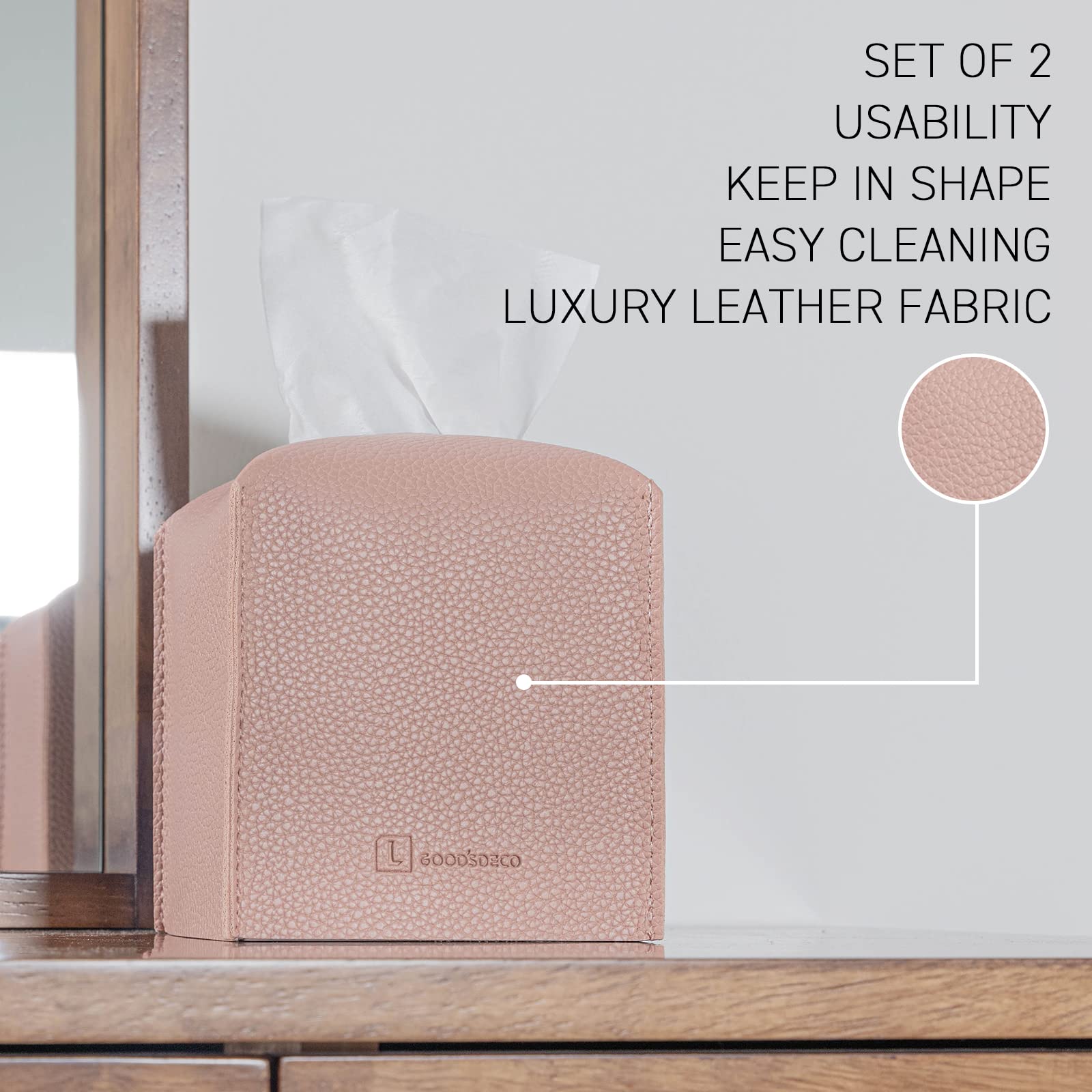 Premium PU Leather Tissue Box Cover Holder - Modern Decorative Storage Cube for Facial Tissues | Stylish Home, Office & Bathroom Vanity Organizer | Perfect for Living Room, Bedroom & Guest Bath Decor