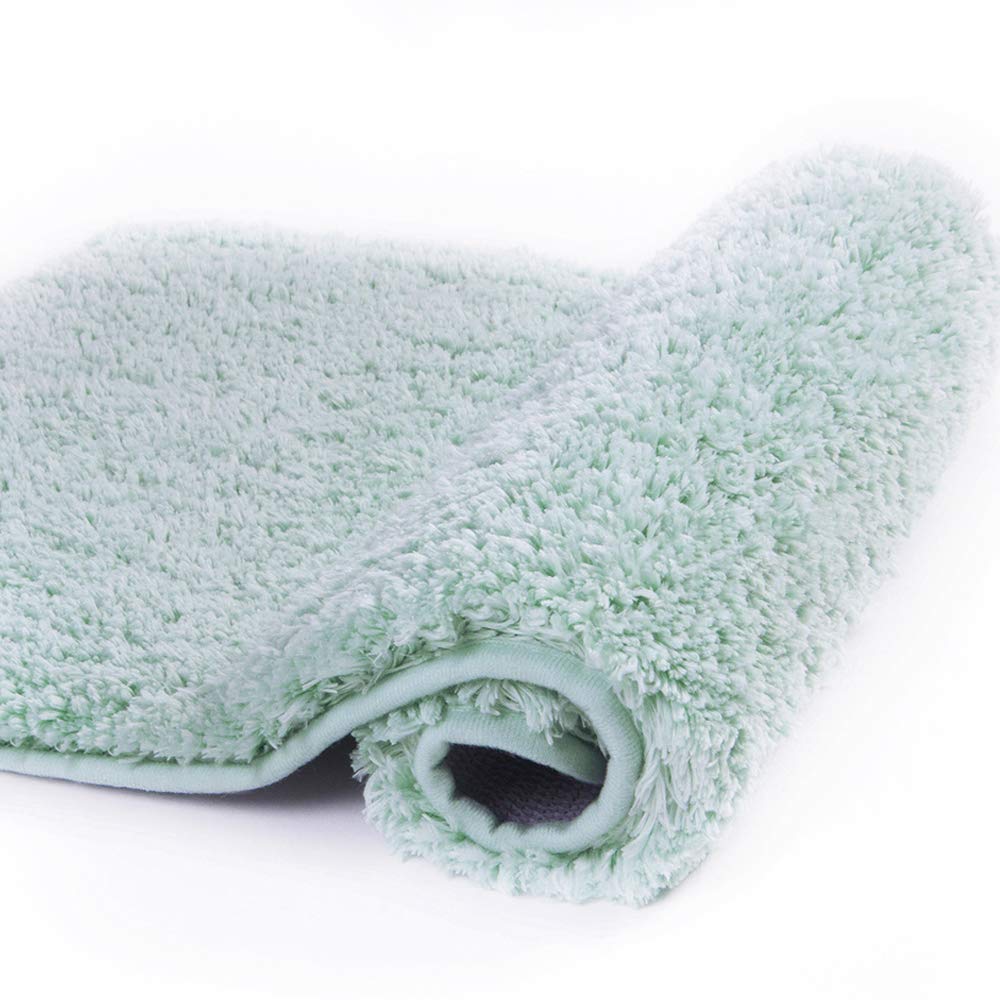 Non-Slip Microfiber Bath Mat - Super Absorbent Plush Shaggy Bathroom Rug (16