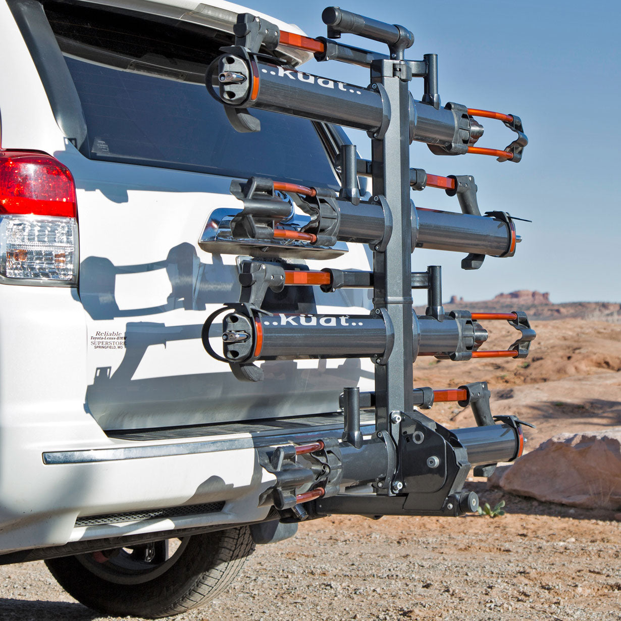 Kuat NV 2.0 Bike Rack with Add On Hitch Mount - Heavy Duty Bicycle Carrier for Cars, SUVs & Trucks | Perfect for Road Trips, Mountain Biking & Outdoor Adventures