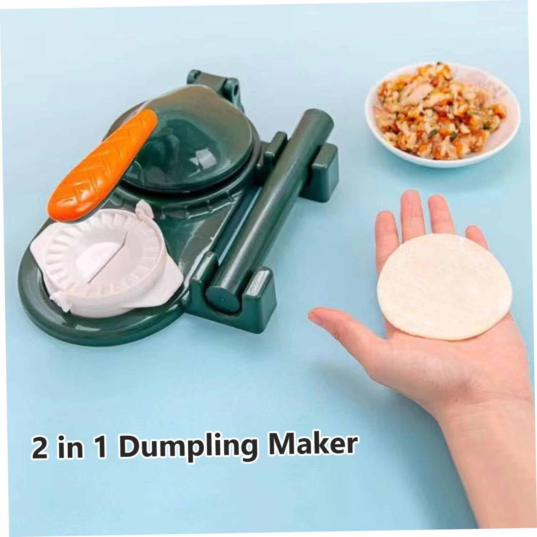 2 in 1 Dumpling Maker - Manual Dumpling Skin Press & Wrapper Mold - Multifunctional Kitchen Tool for Homemade Dumplings, Wontons & Potstickers - Perfect for Asian Cooking, Family Meal Prep & Party Snacks